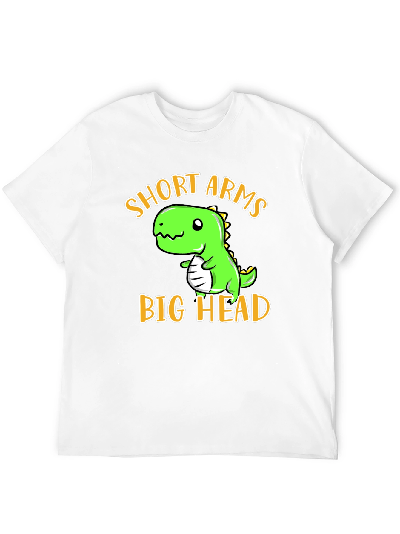 Black Short Arms Big Head T-Shirt - Funny Dino Tee view 12