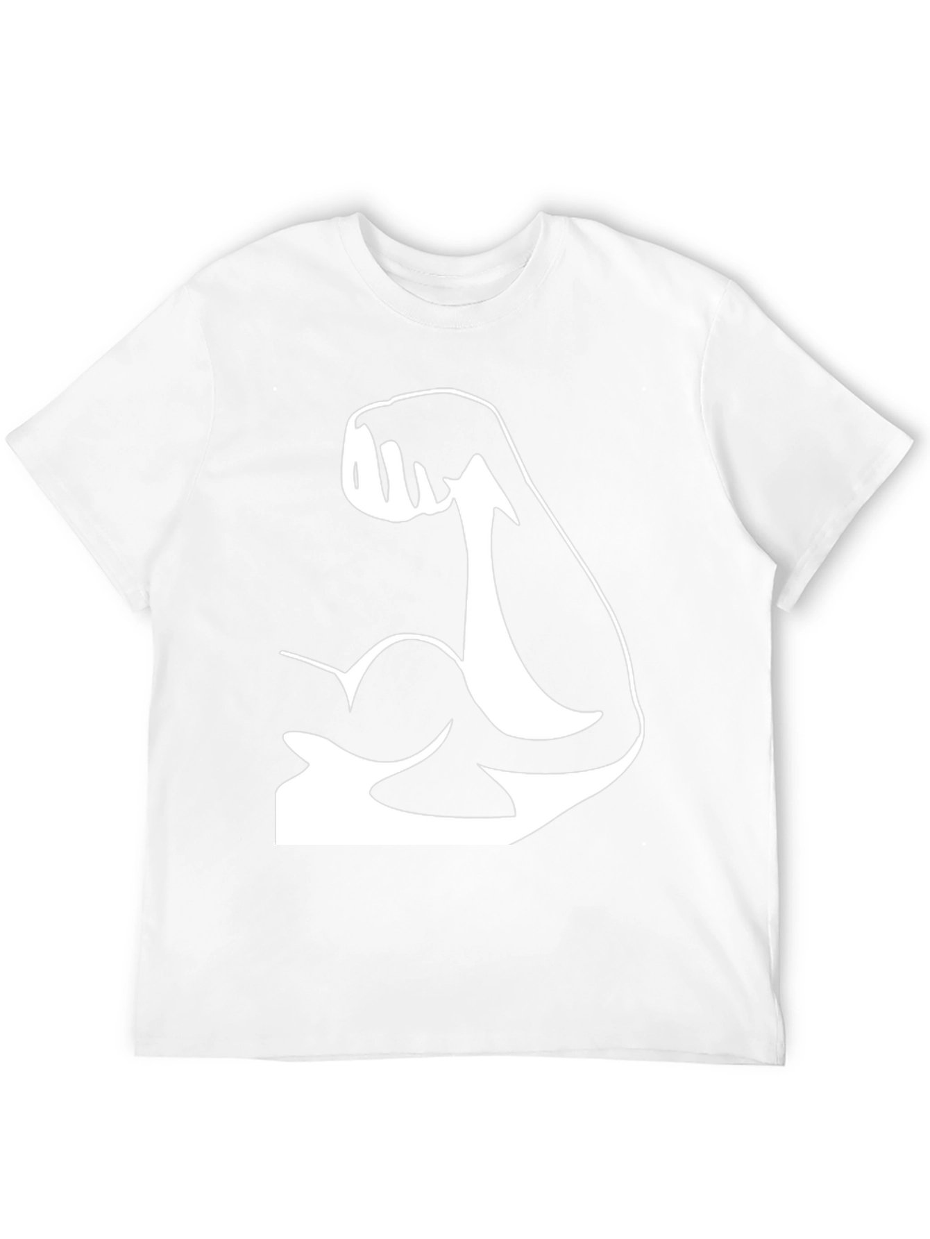 Black Black T-Shirt with White Muscle Arm Graphic view 12