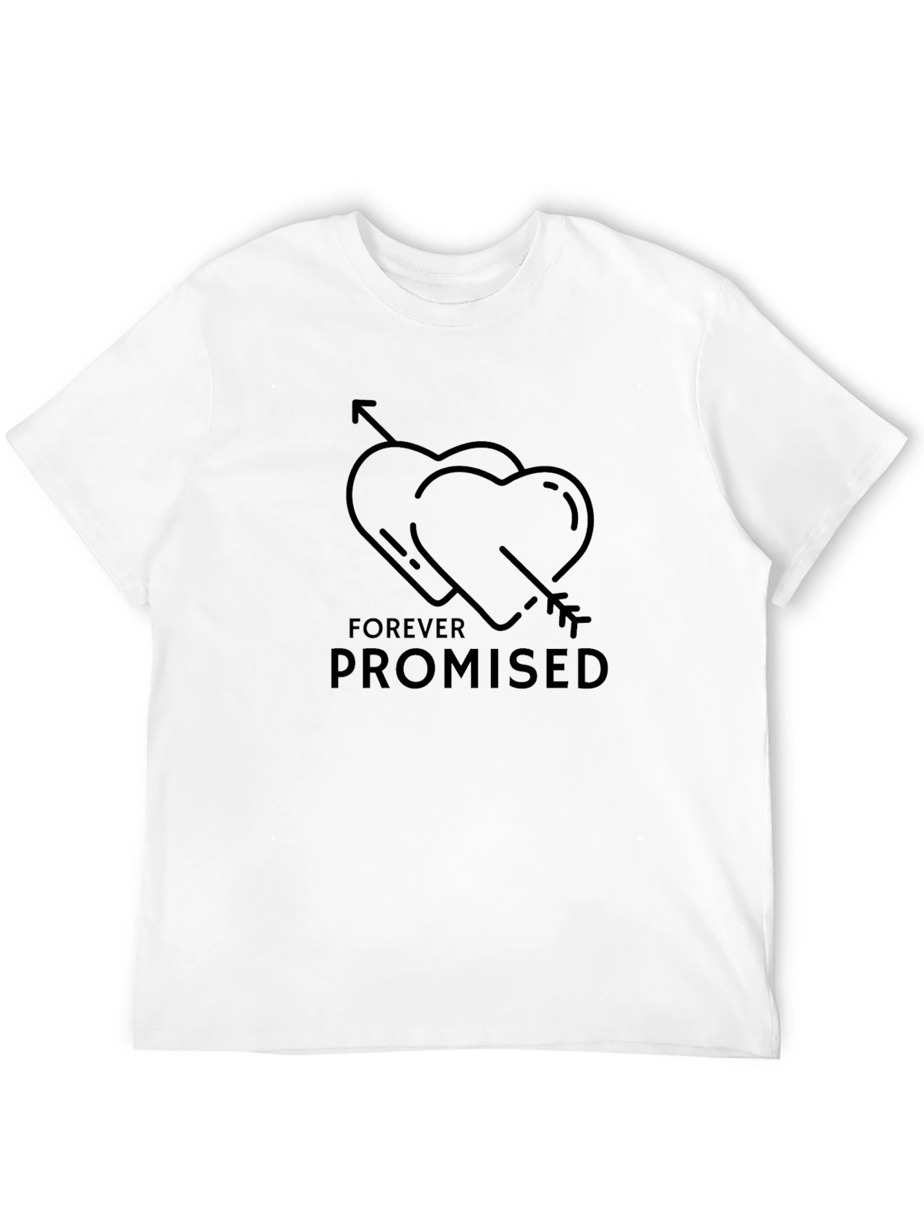 Black Forever Promised Graphic Tee - Heart Arrow Design view 12