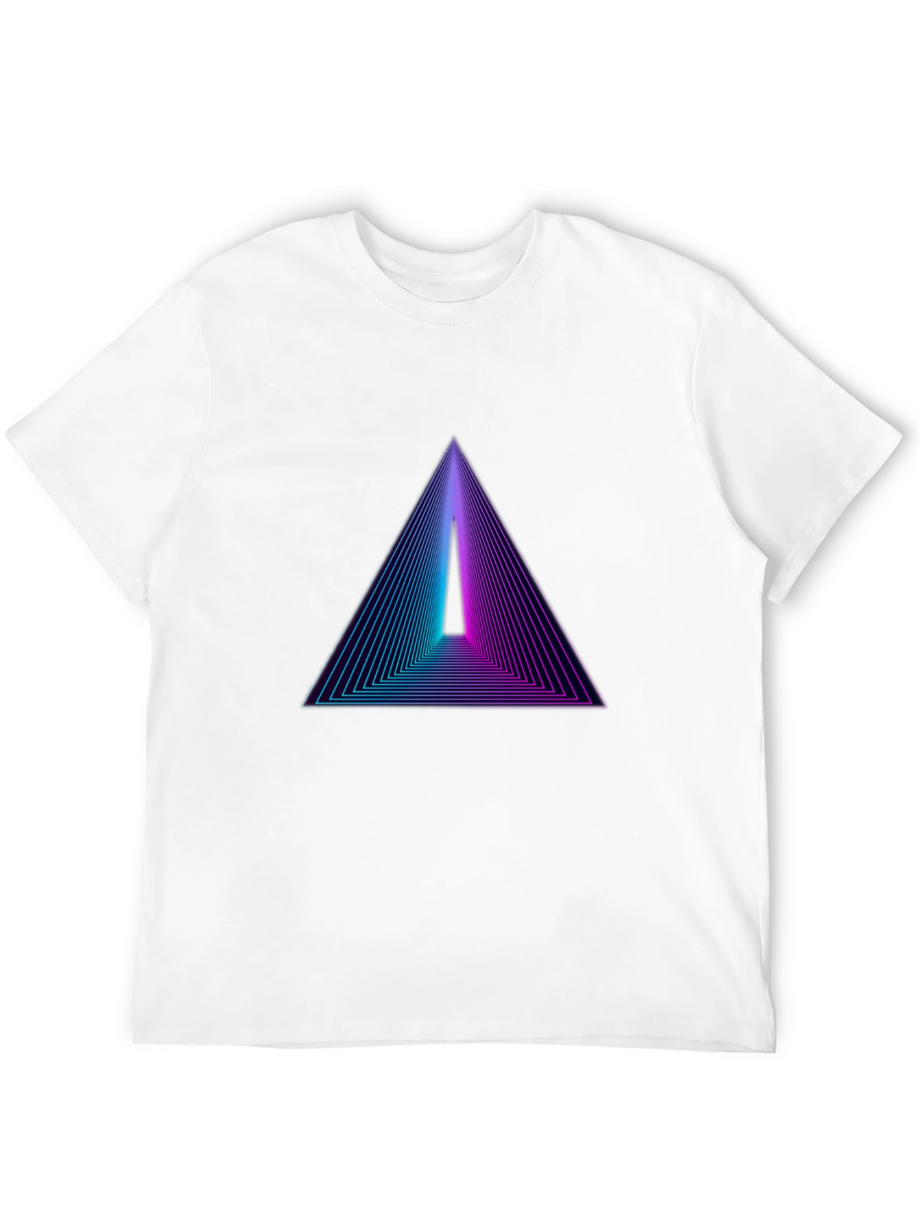 Black Retro Triangle Graphic Black T-Shirt view 12