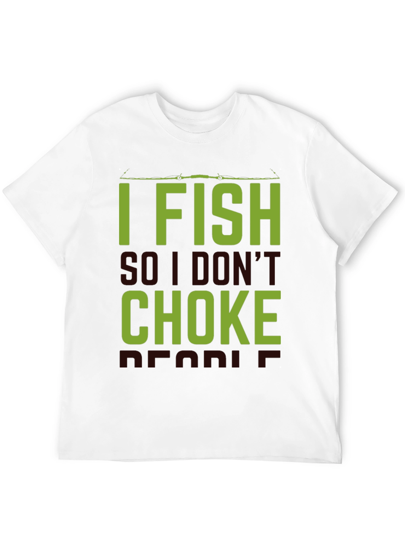 Black I Fish So I Don't Choke People Black T-Shirt view 12