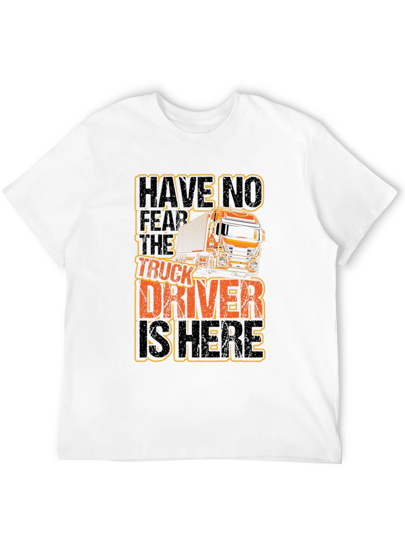 Black Truck Driver Graphic T-Shirt - Black Cotton Tee view 12