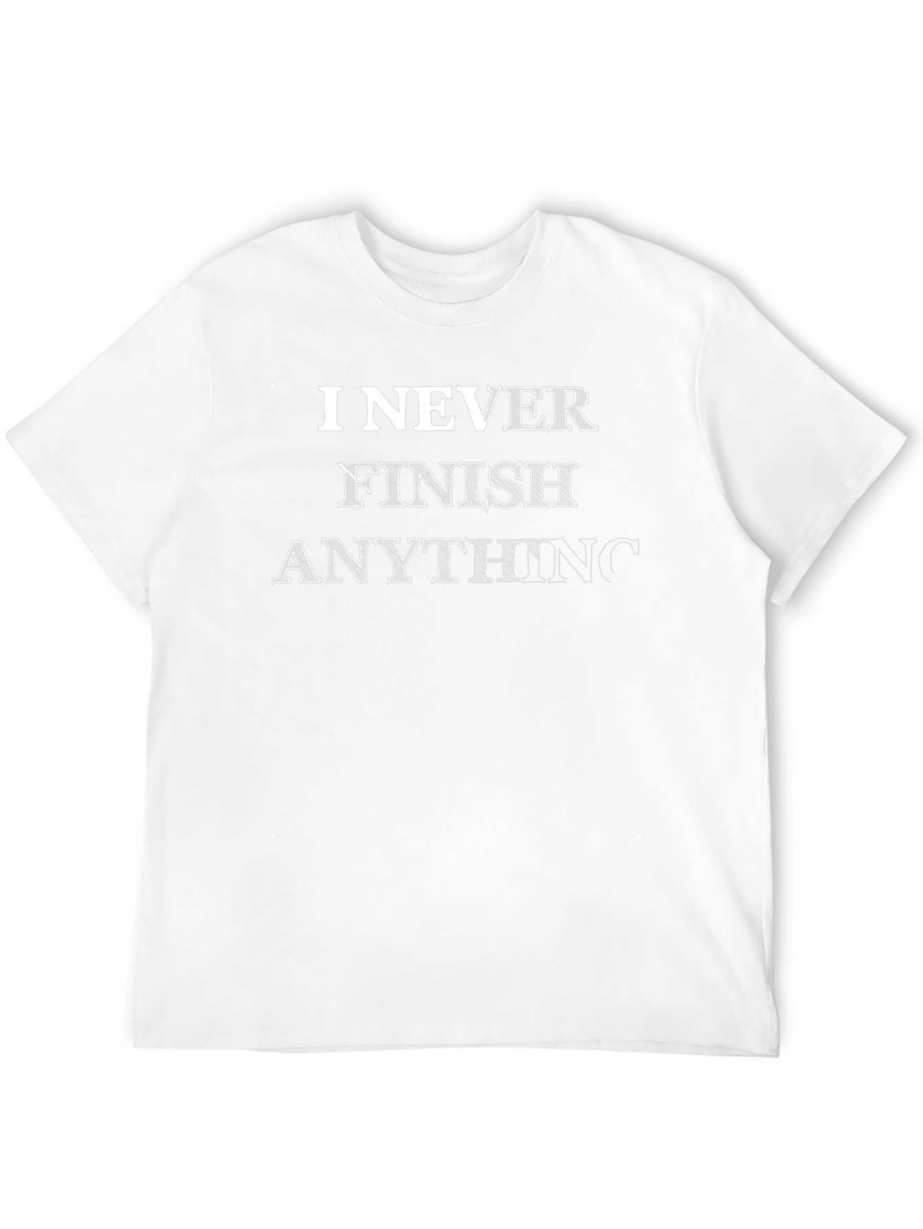 Black Funny "I Never Finish Anything" Black T-Shirt view 12