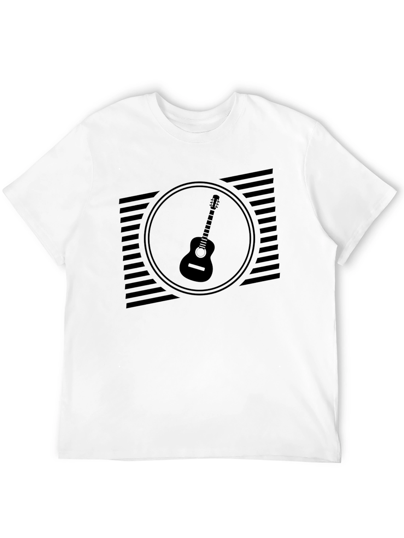 Black Guitar Graphic Tee - Retro Music Lover Shirt view 12