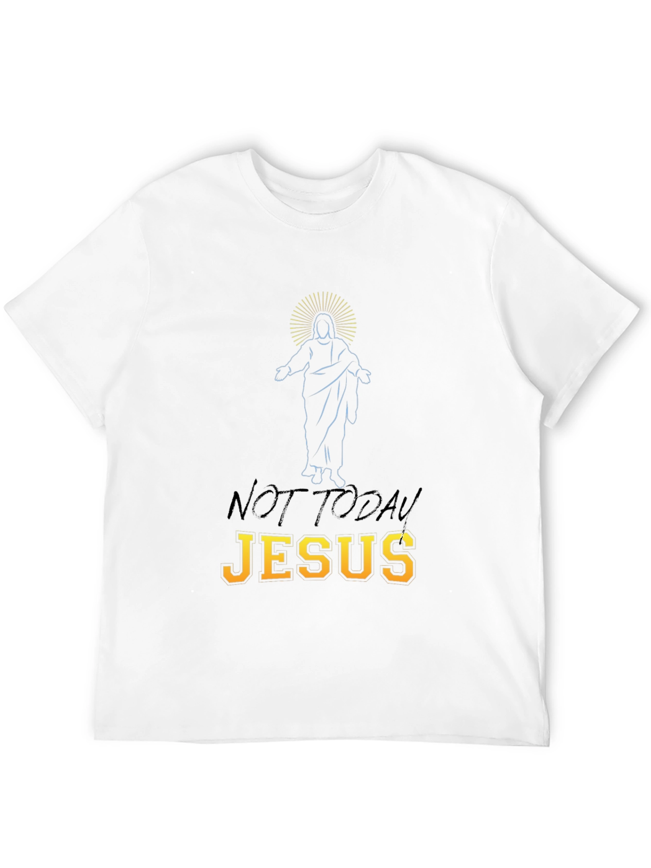 Black Not Today Jesus Graphic T-Shirt view 12