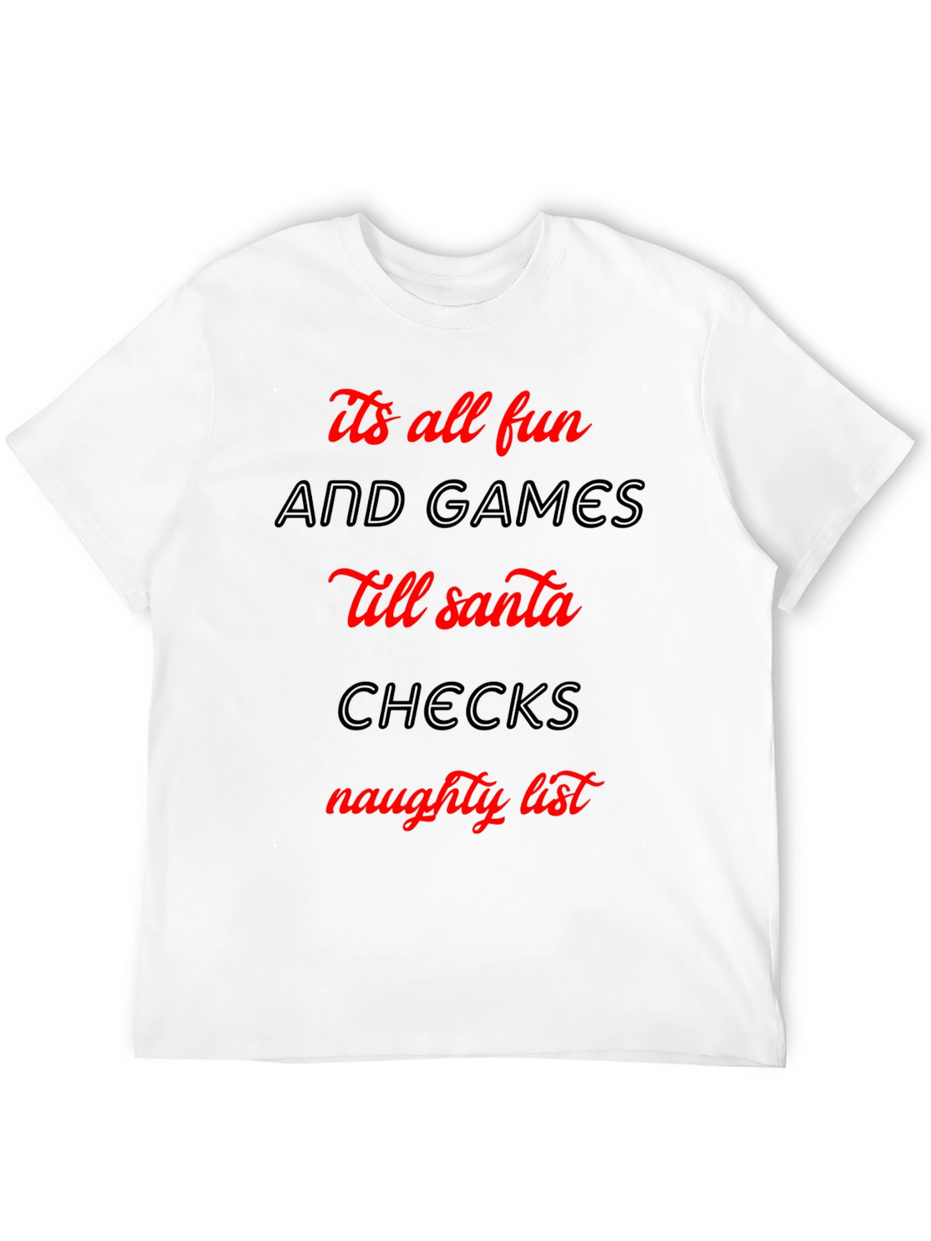 Black Funny Christmas Naughty List Graphic T-Shirt view 12