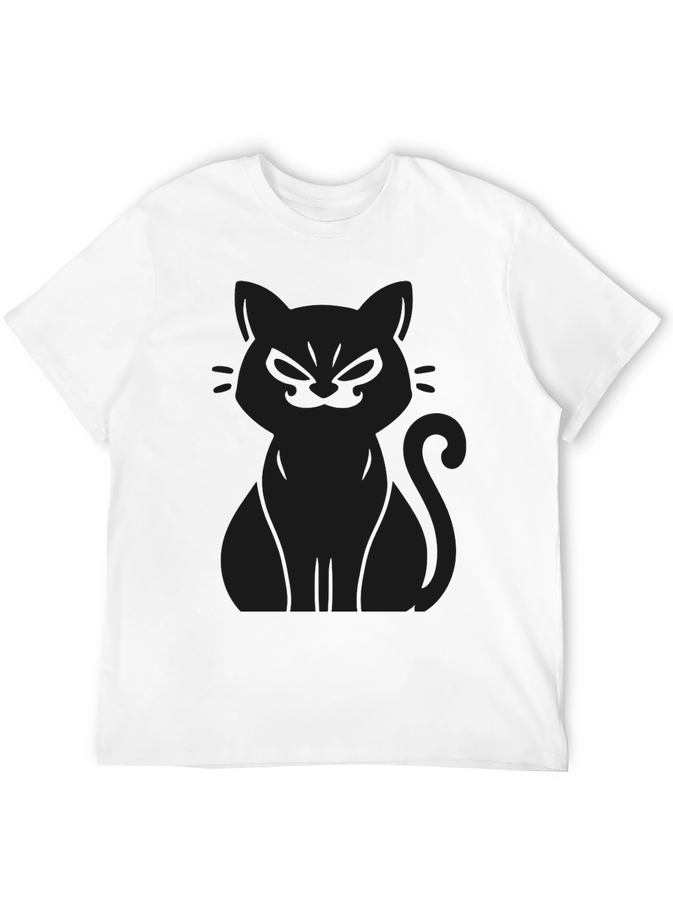 Black Men's Black Cat Graphic Tee - Soft Cotton Blend view 12