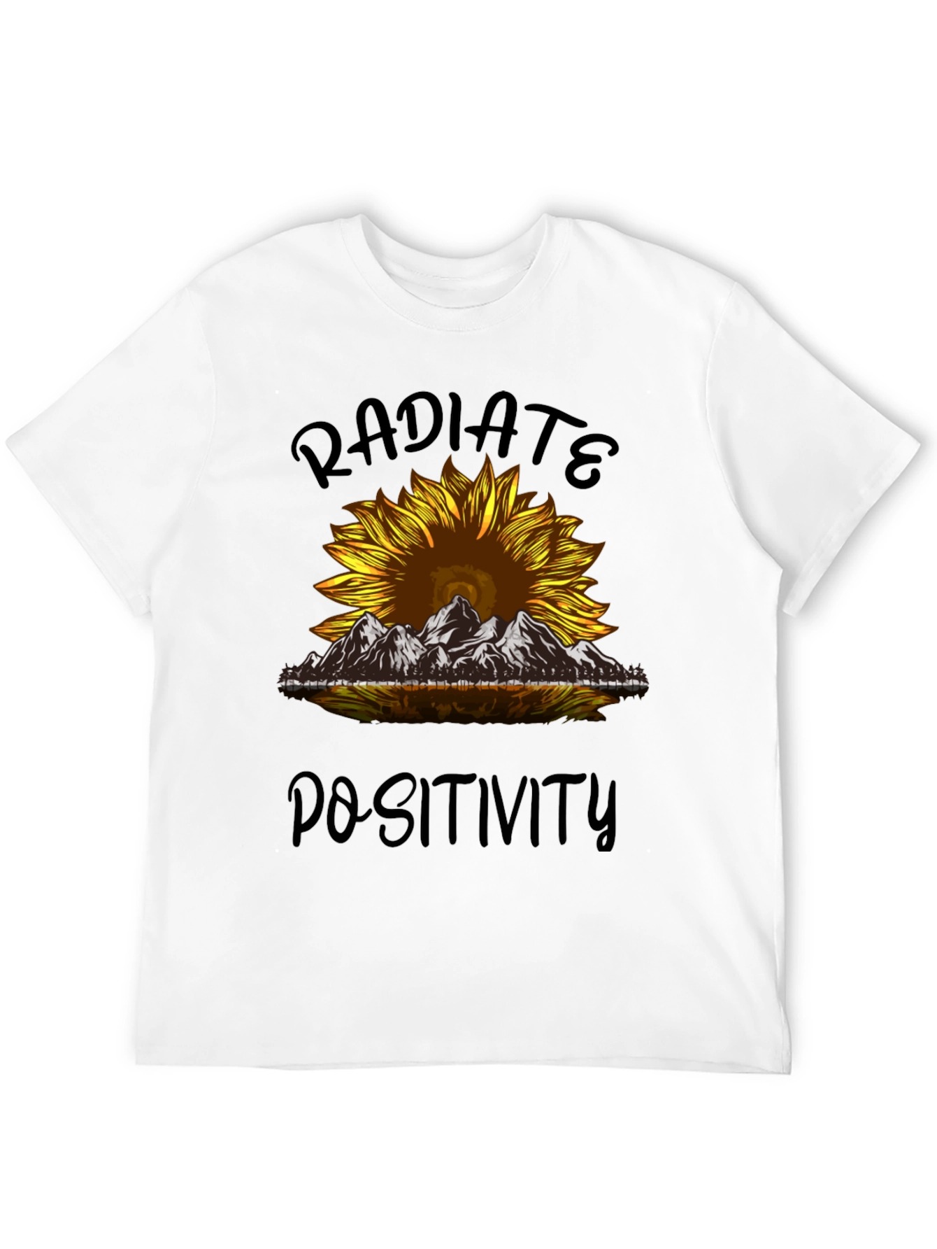 Black Radiate Positivity Sunflower Graphic T-Shirt view 12