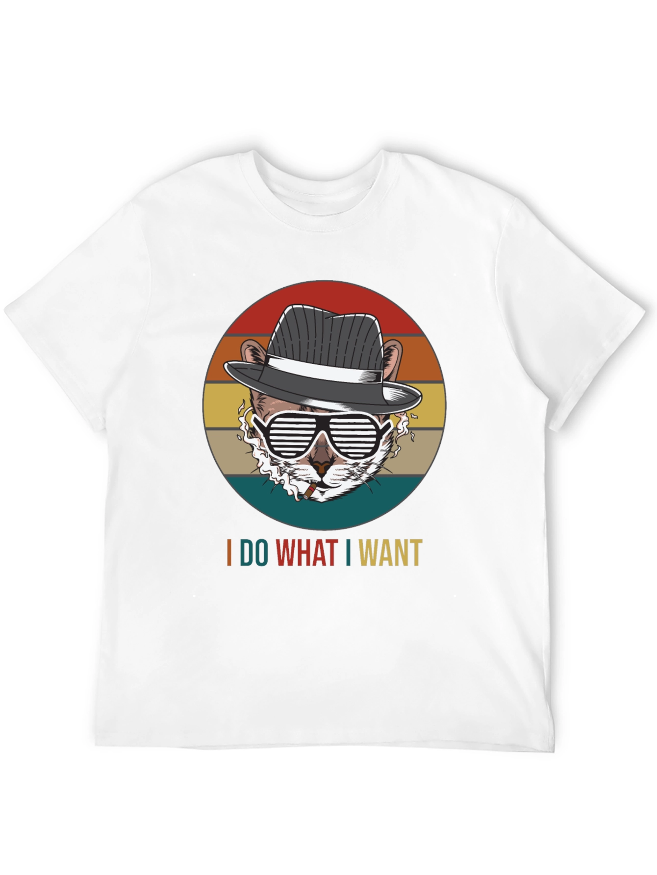 Black I Do What I Want T-Shirt: Cool Cat Design view 12