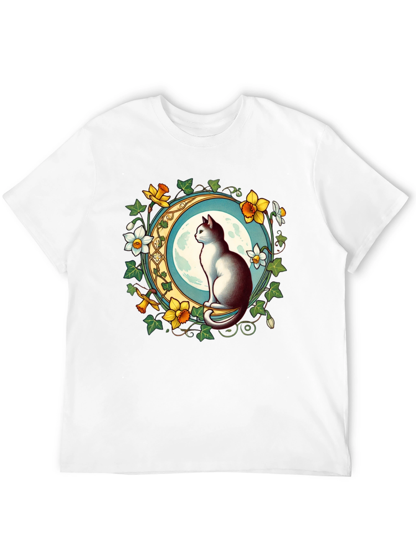 Black Cat and Moon Graphic T-Shirt view 12