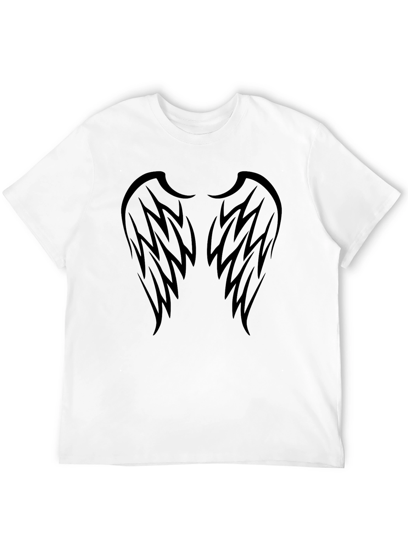Black Black T-Shirt with Wings Graphic view 12