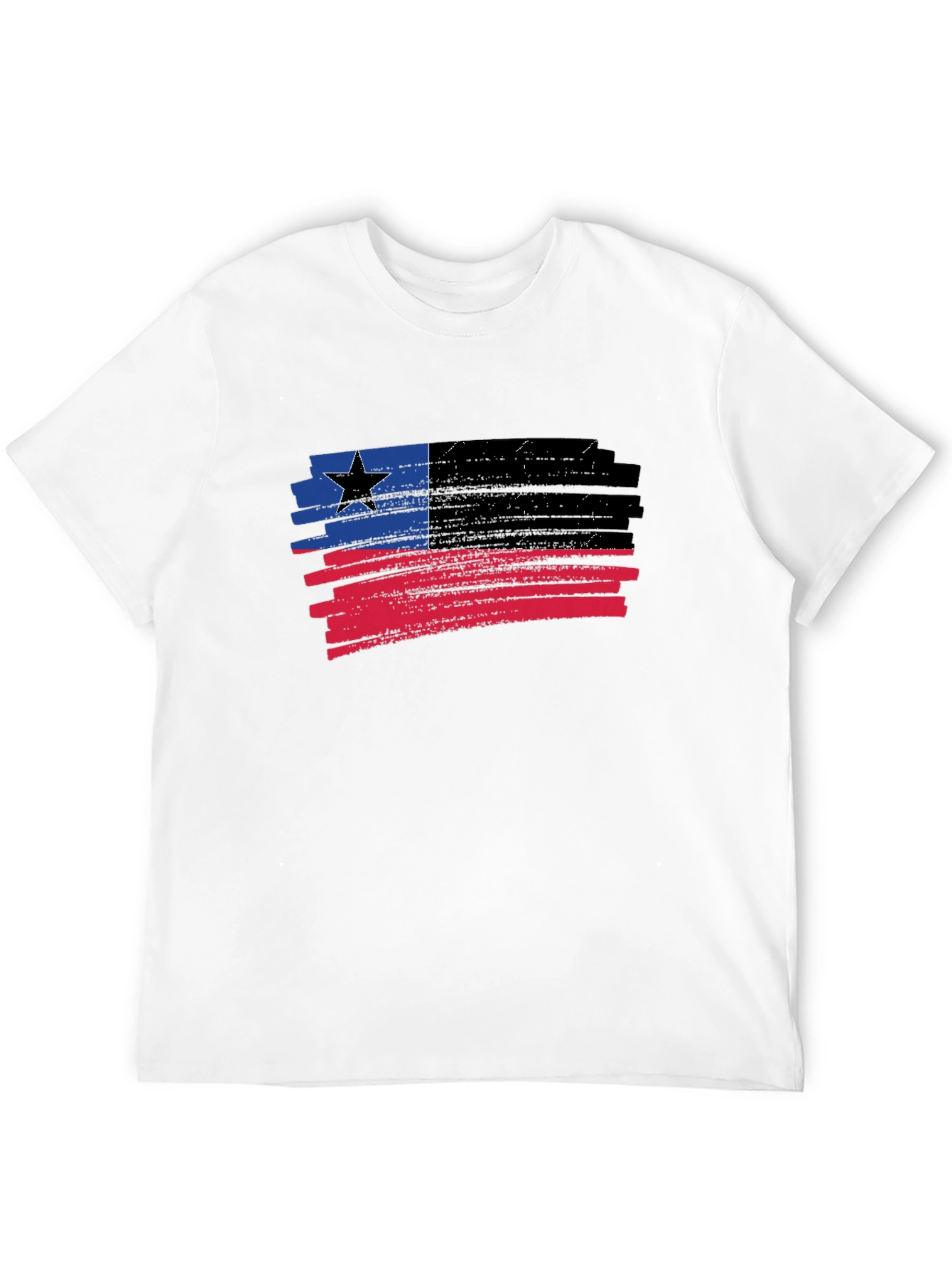 Black Distressed Grunge Flag T-Shirt - Black view 12