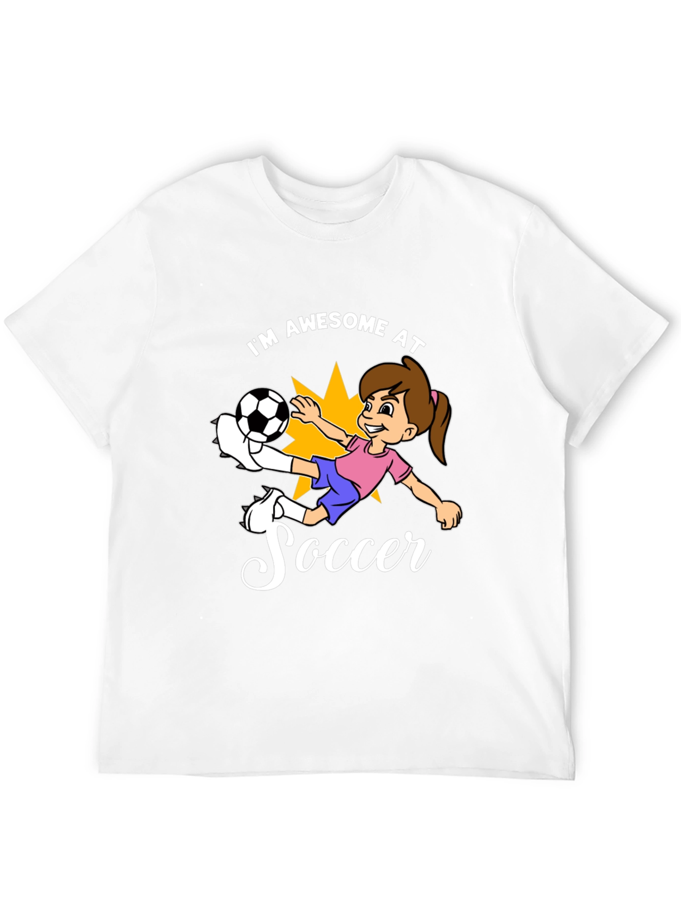 Black Awesome Soccer Girl Black T-Shirt view 12