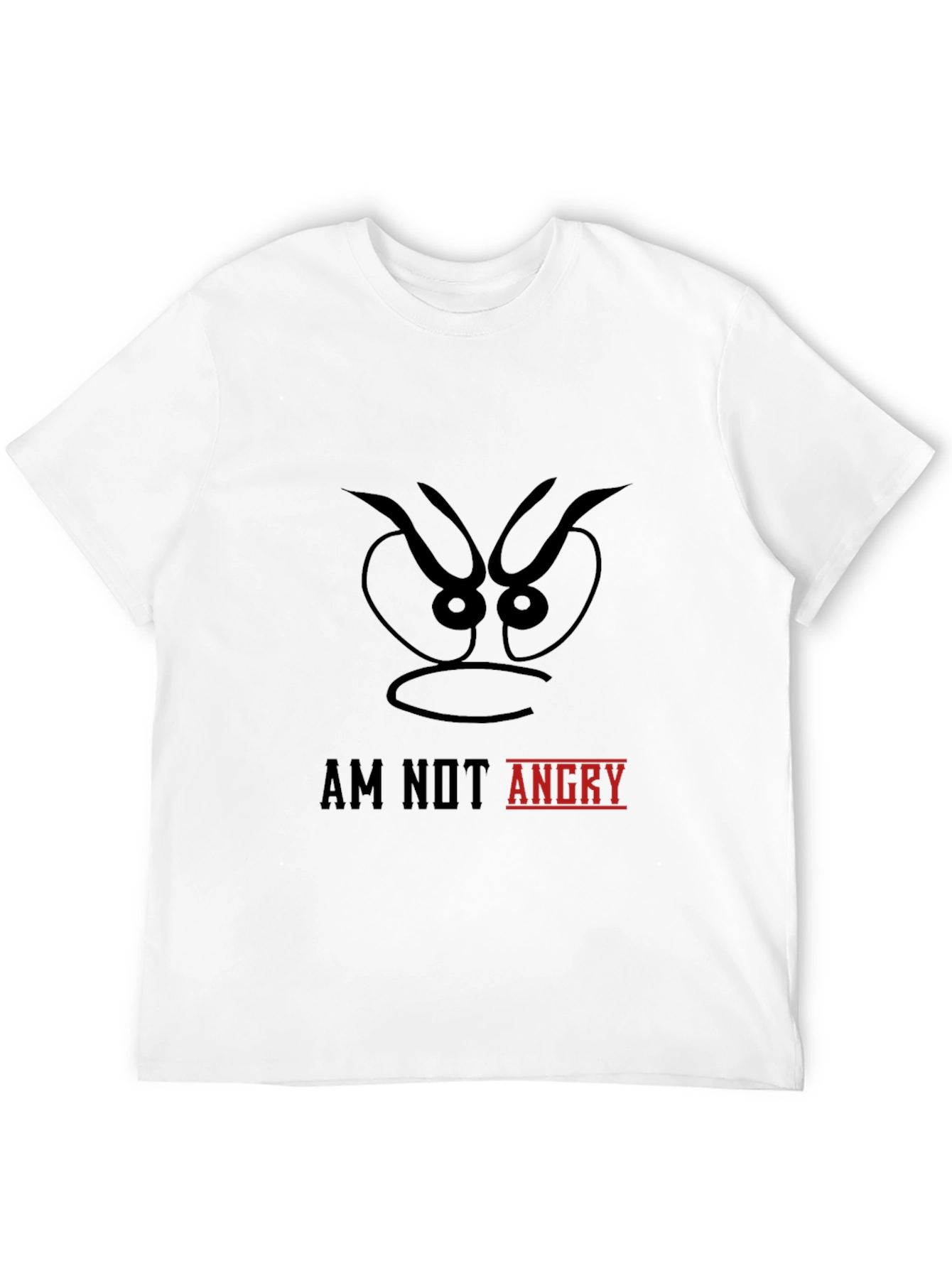 Black Am Not Angry Graphic Tee - Mens Black Cotton T-Shirt view 12