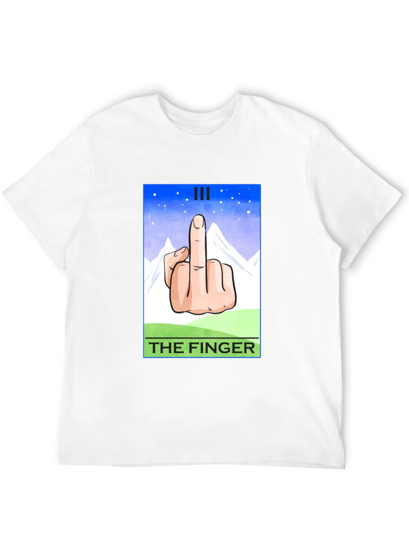 Black The Finger Tarot Card T-Shirt - Funny Graphic Tee view 12