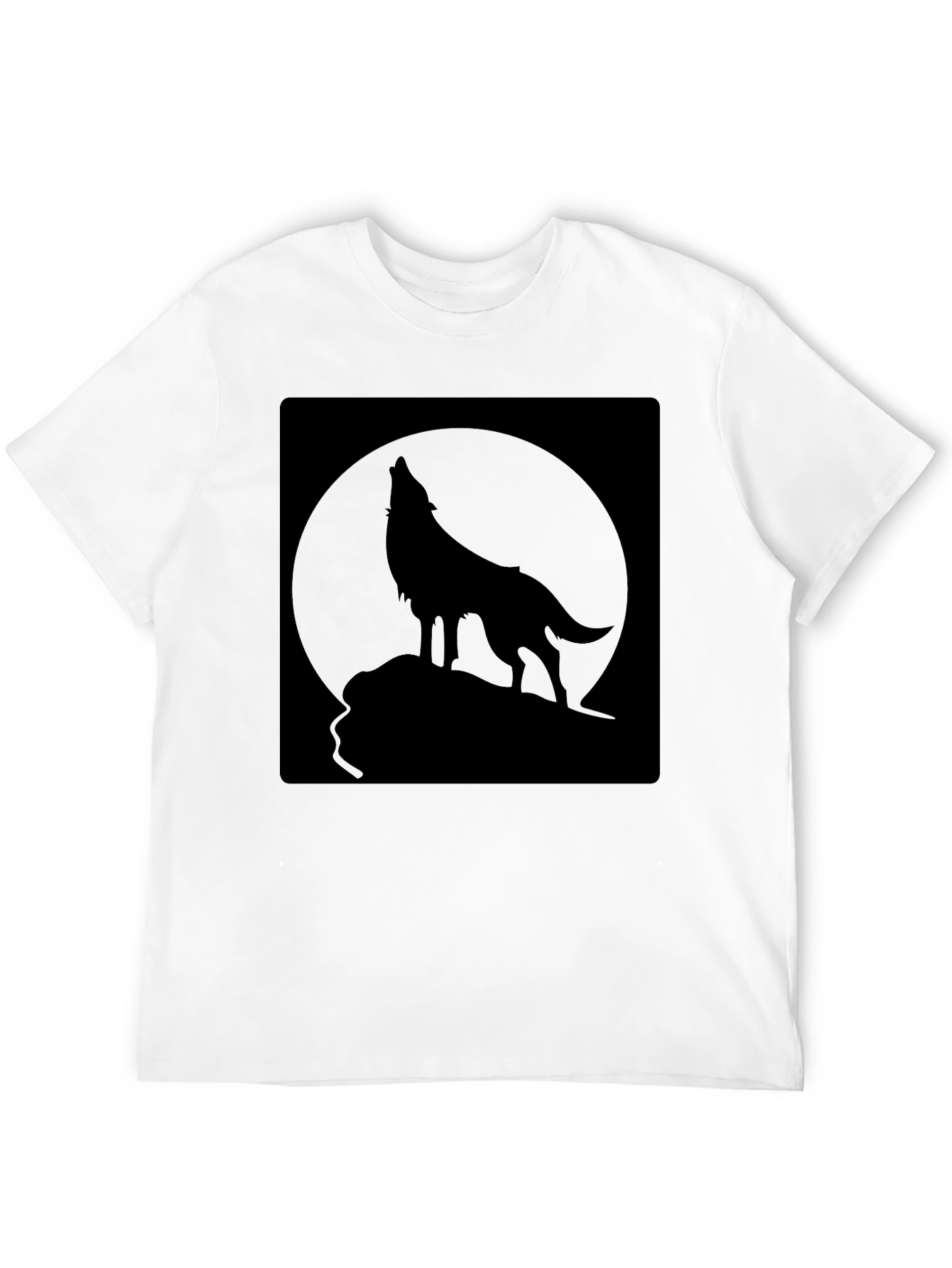 Black Wolf Howling at Moon Graphic Tee - Black view 12