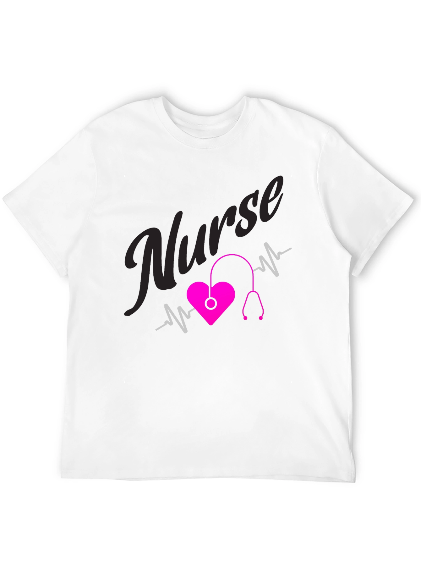 Black Nurse Heartbeat T-Shirt - Medical Professional Tee view 12