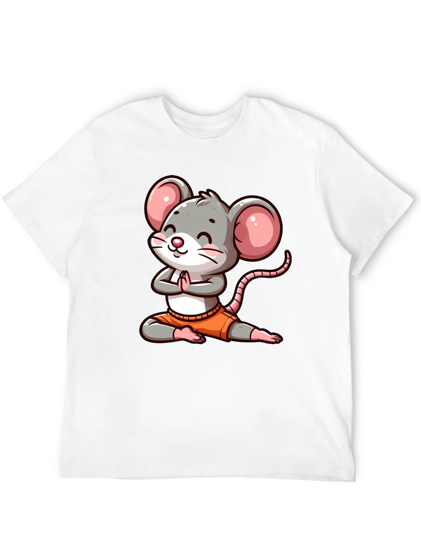 Black Yoga Mouse Graphic Tee - Funny Cartoon Design view 12