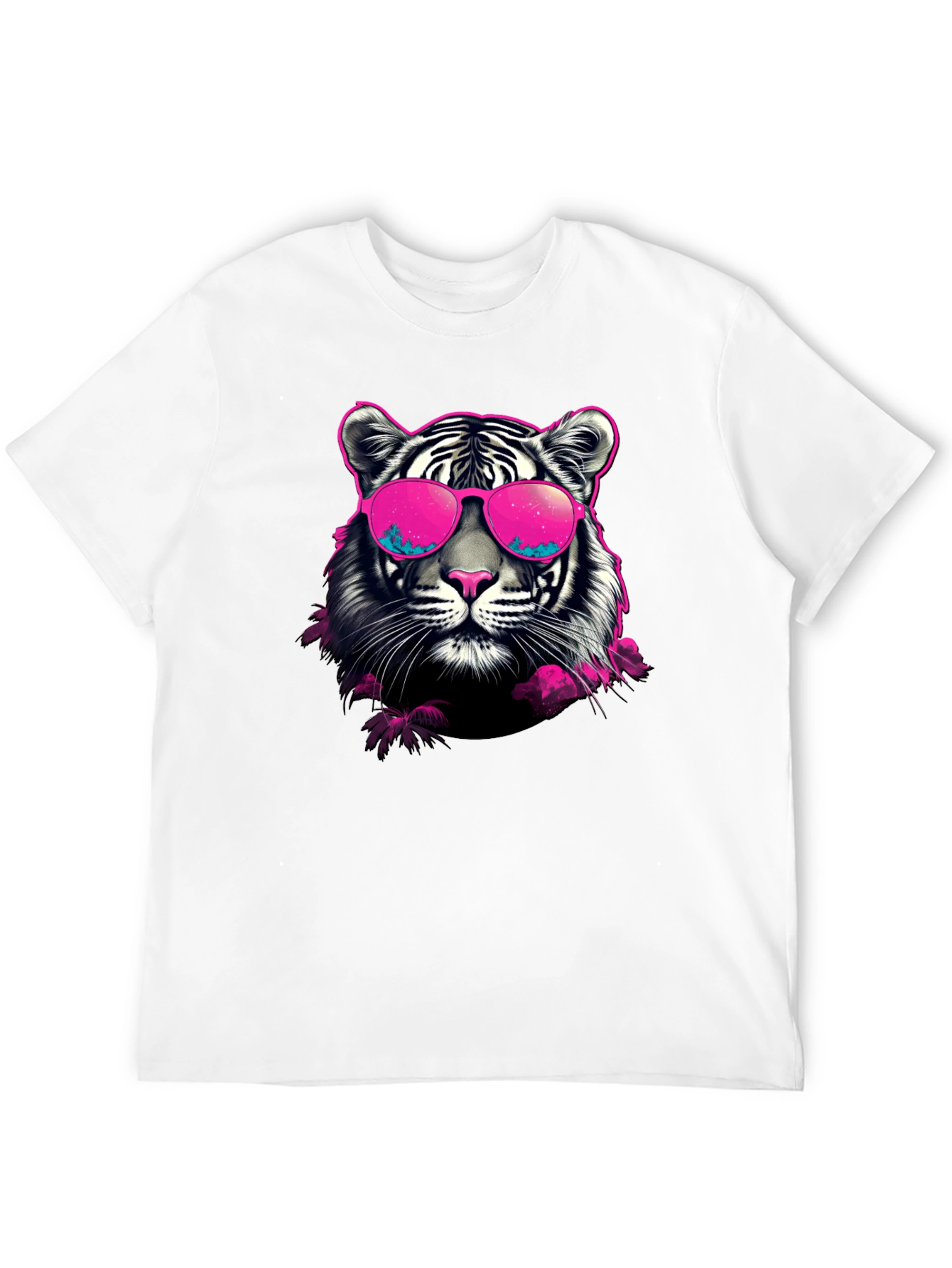 Black Cool Tiger Graphic Print Crew Neck T-Shirt view 12
