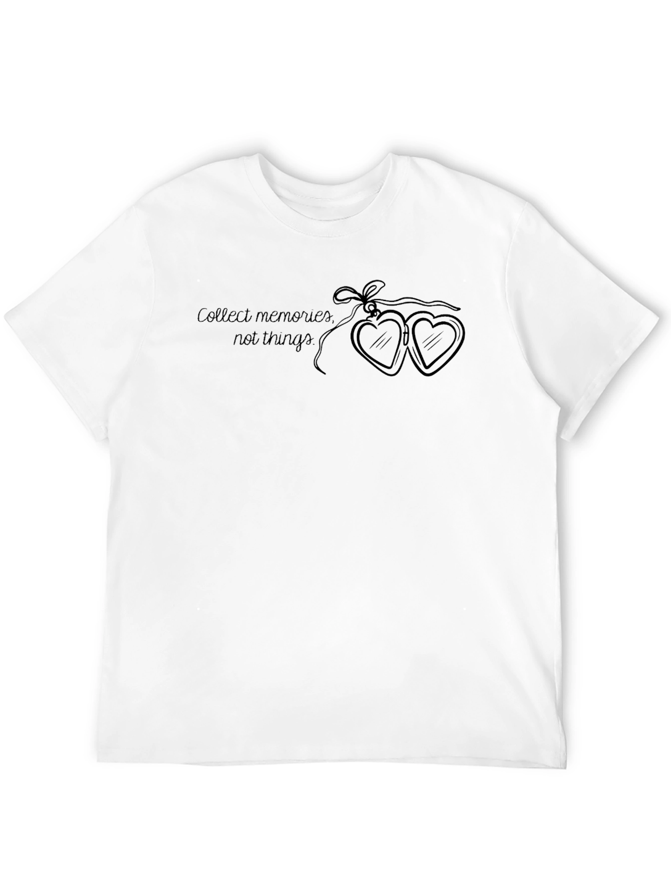 Black Collect Memories Tee - Heart Locket Design view 12