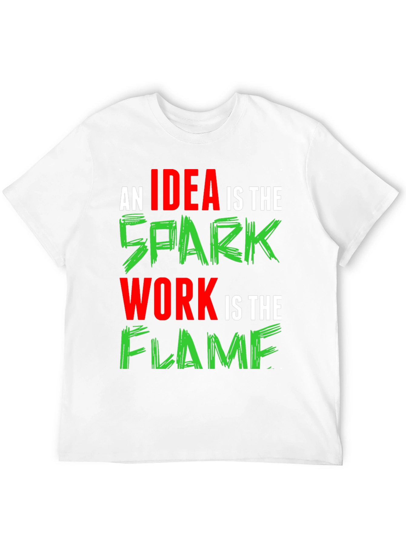 Black Idea Spark Flame Graphic Tee - Black Cotton T-Shirt view 12