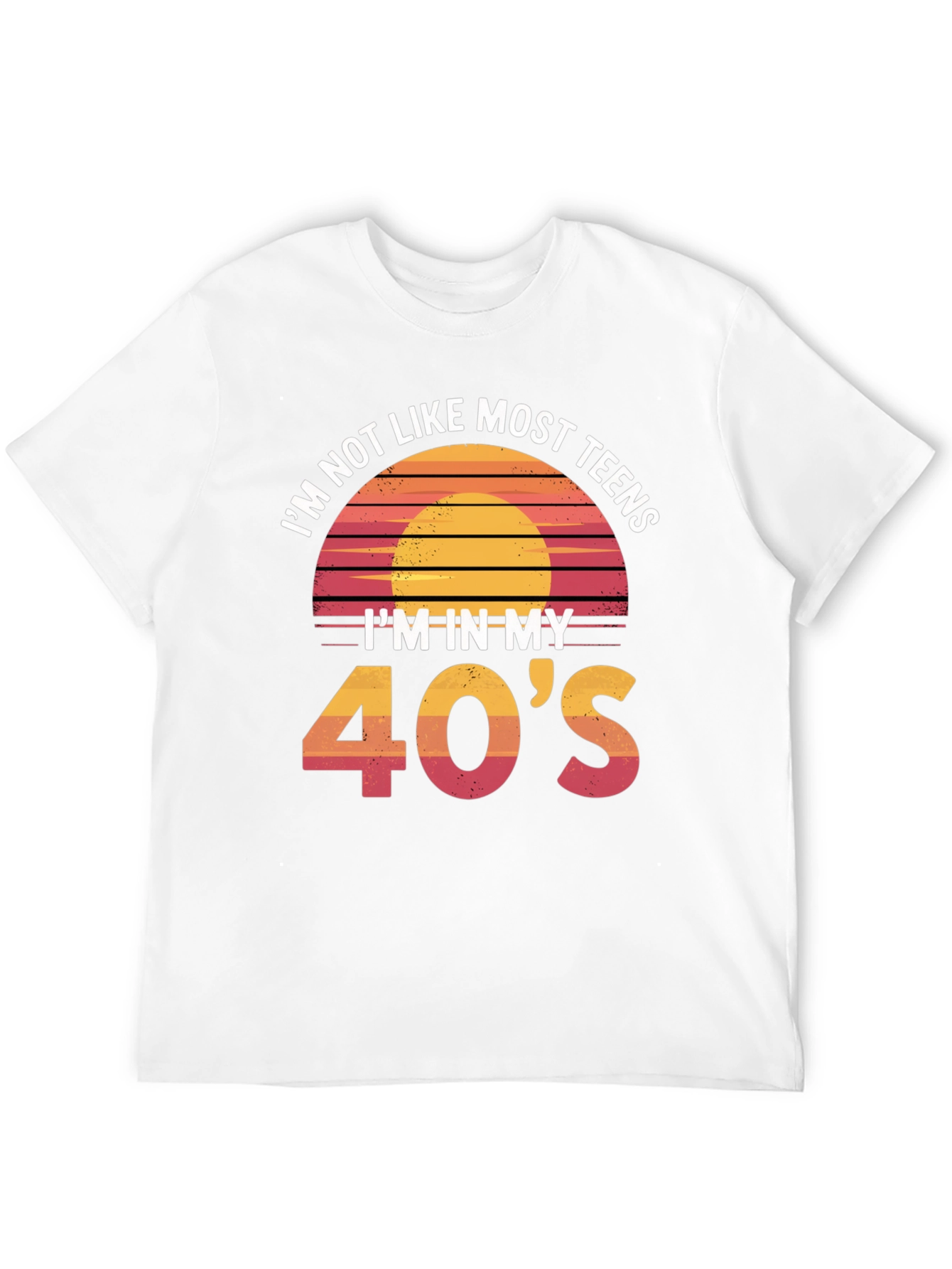Black Funny 40's Retro Sunset T-Shirt view 12