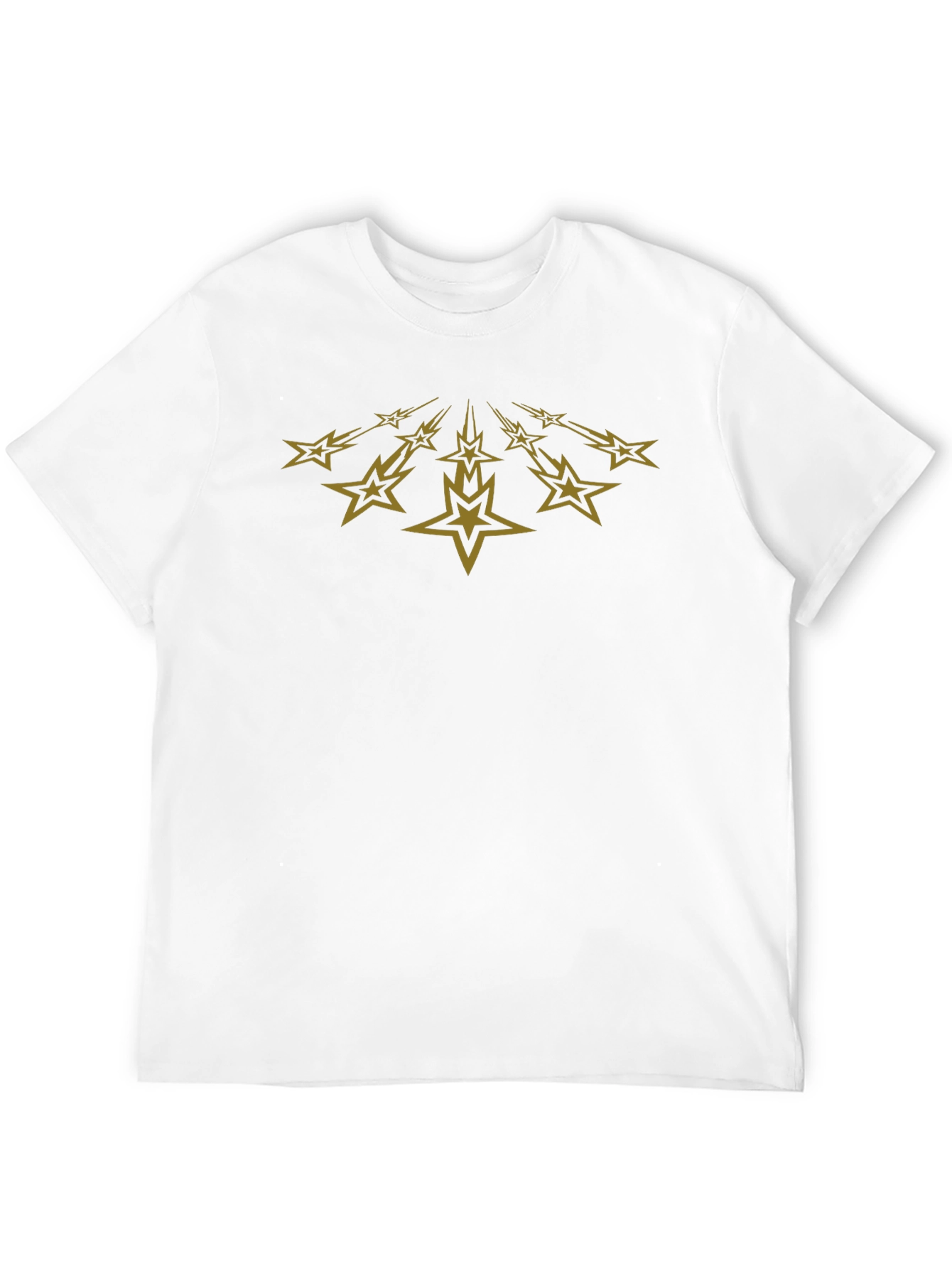 Black Men's Black T-Shirt with Gold Starburst Design view 12