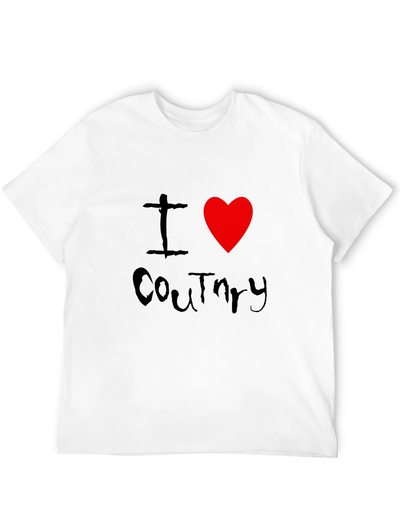 Black I Heart Country Black T-Shirt Graphic Tee view 12