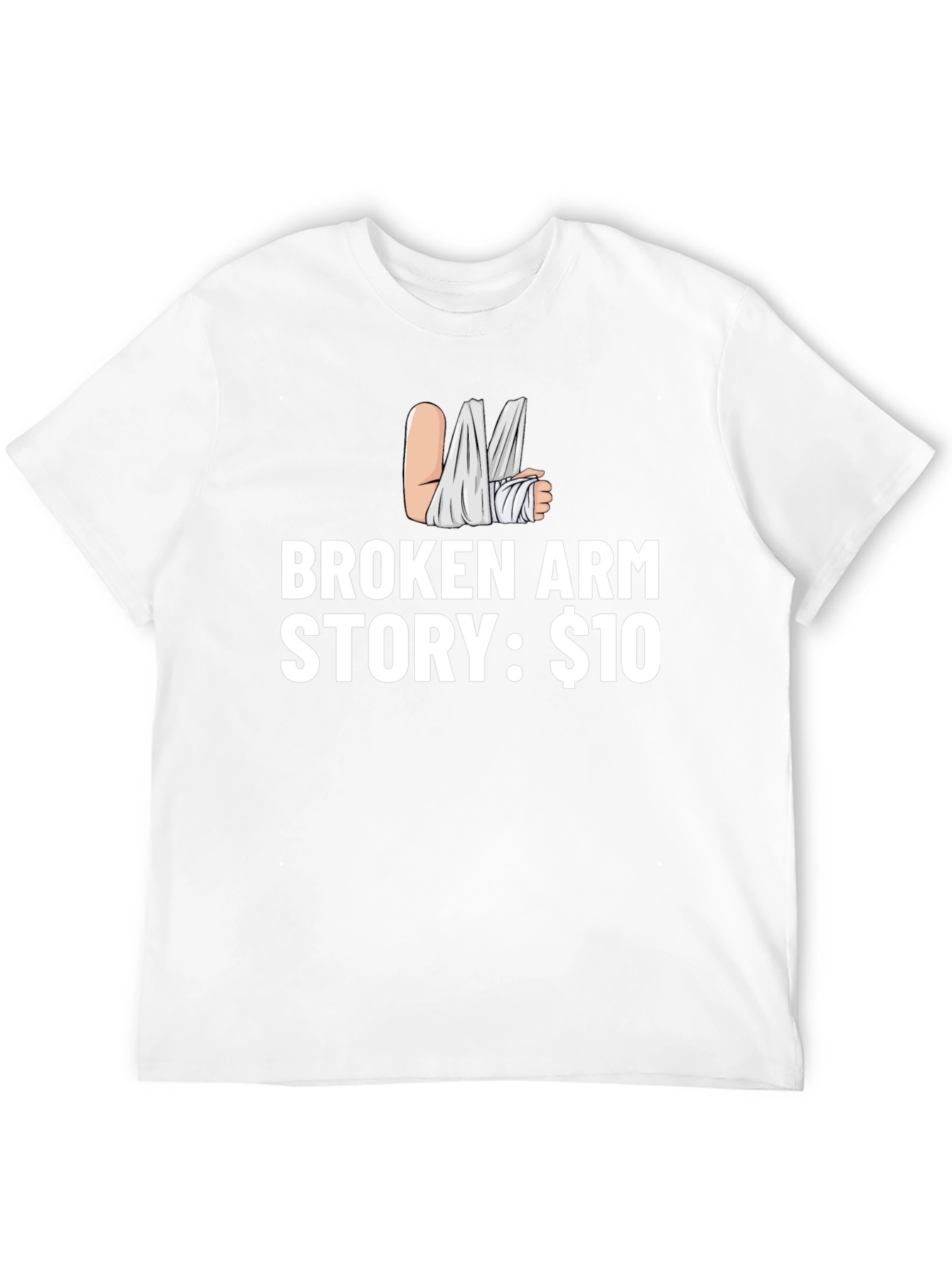 Black Broken Arm Story T-Shirt - Funny Humor Tee view 12