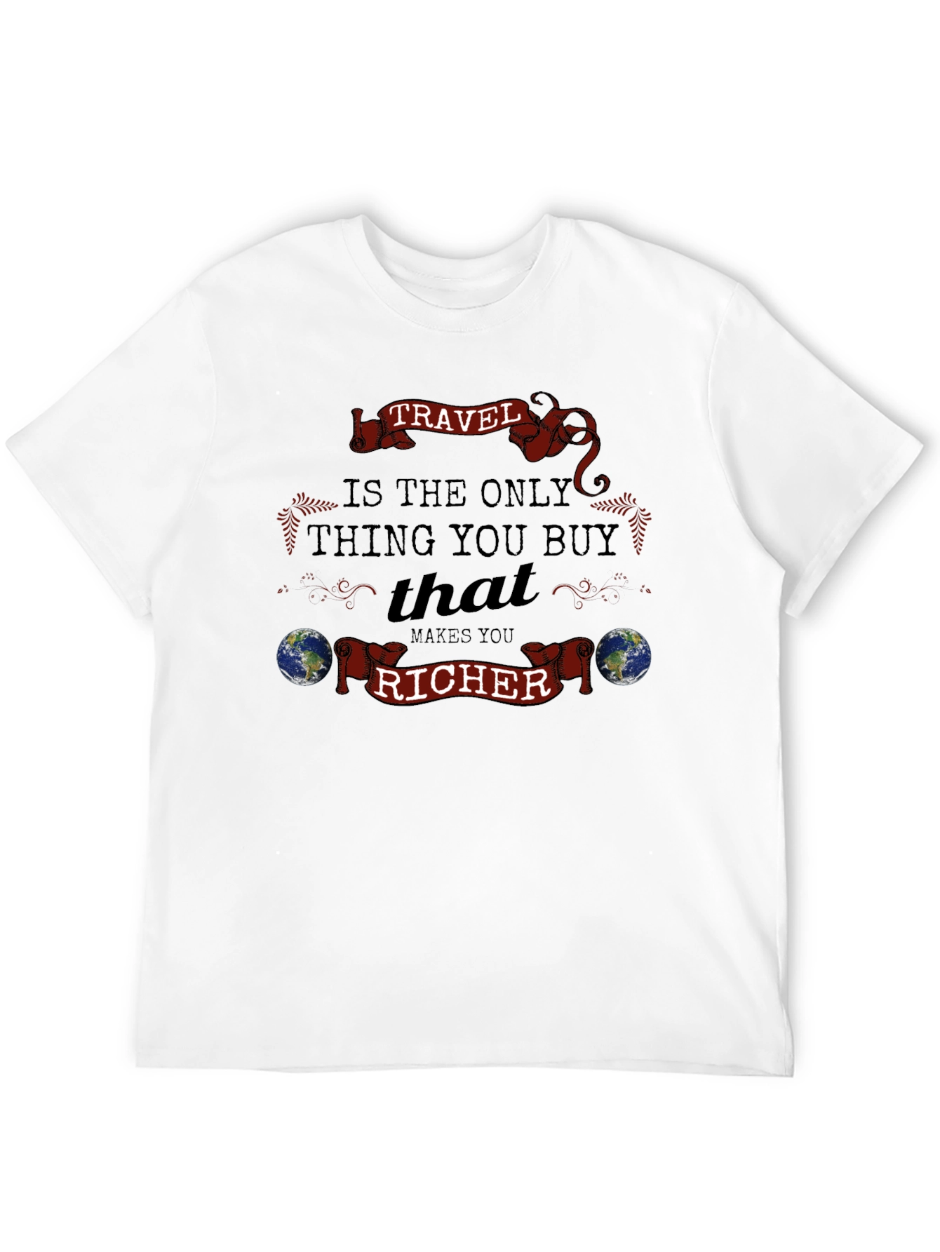 Black Travel Makes You Richer T-Shirt view 12