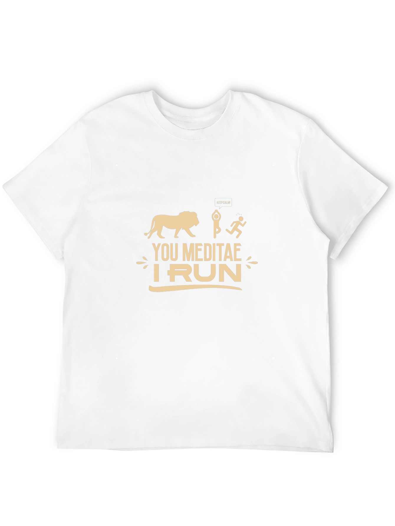 Black Humorous "You Meditate, I Run" Graphic Tee view 12