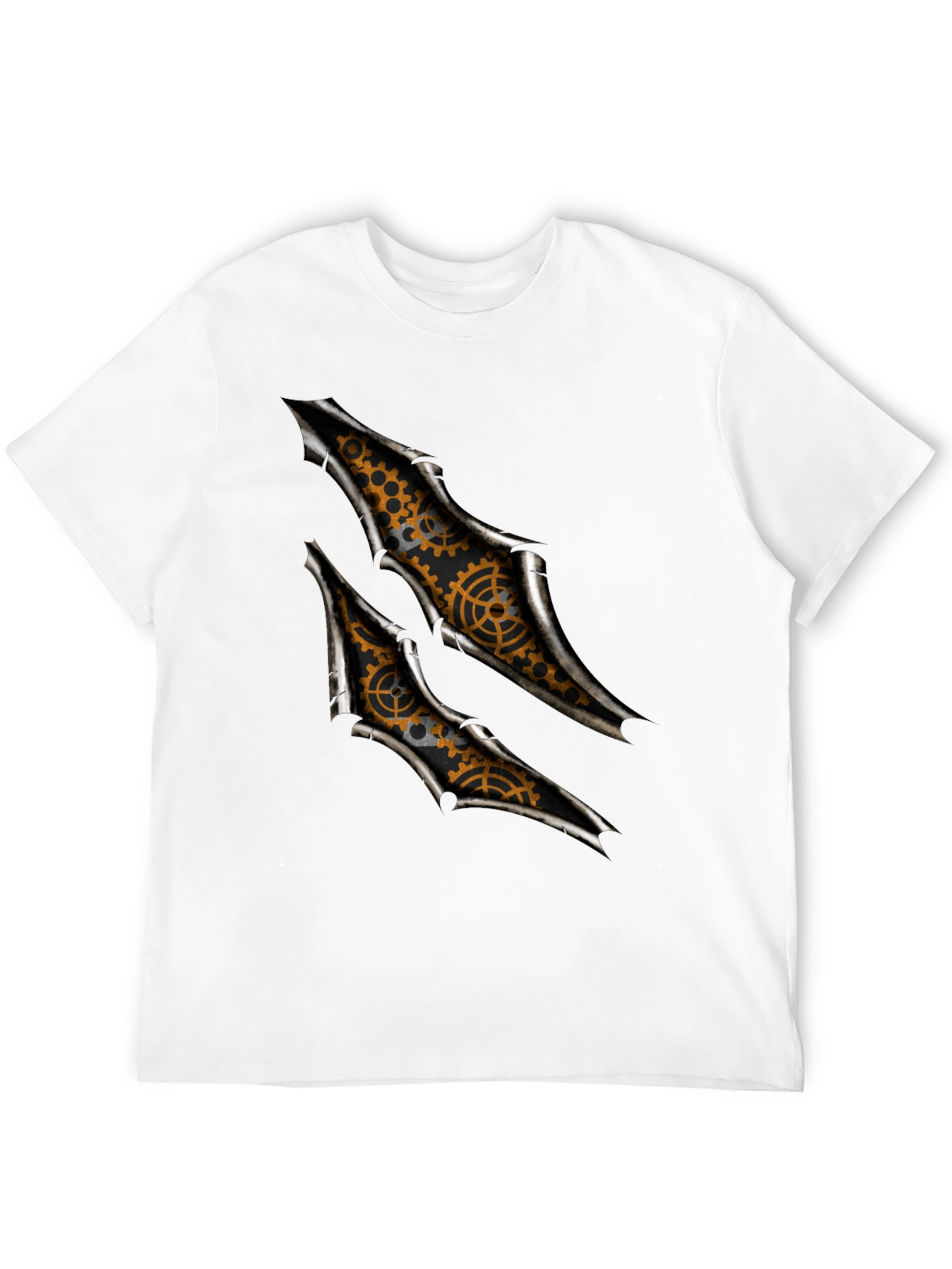 Black Steampunk Gears Graphic T-Shirt view 12