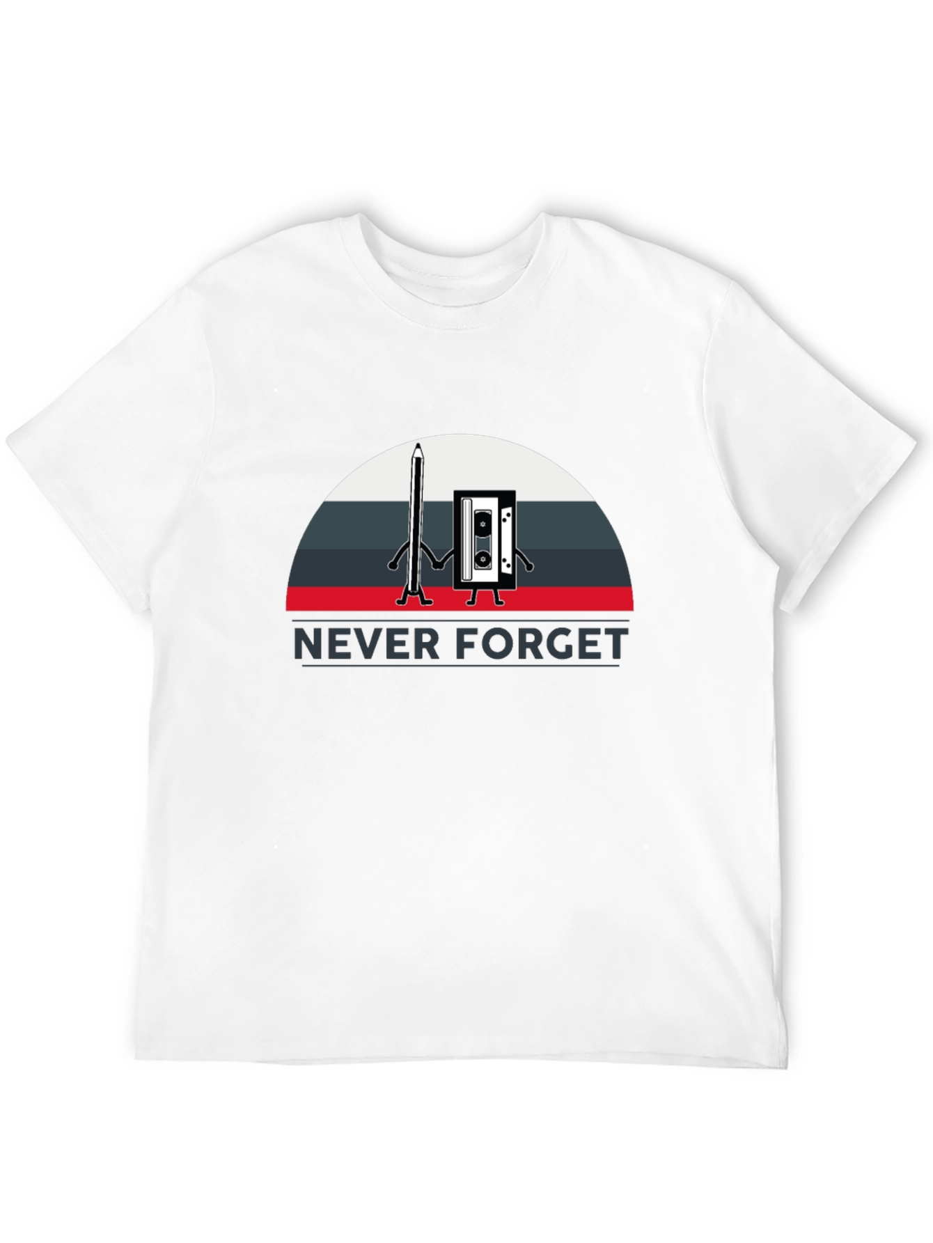 Black Retro "Never Forget" Graphic T-Shirt view 12