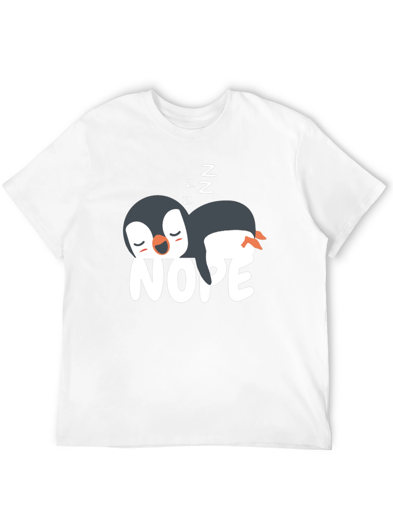 Black Nope Penguin T-Shirt - Funny Sleepy Penguin Tee view 12