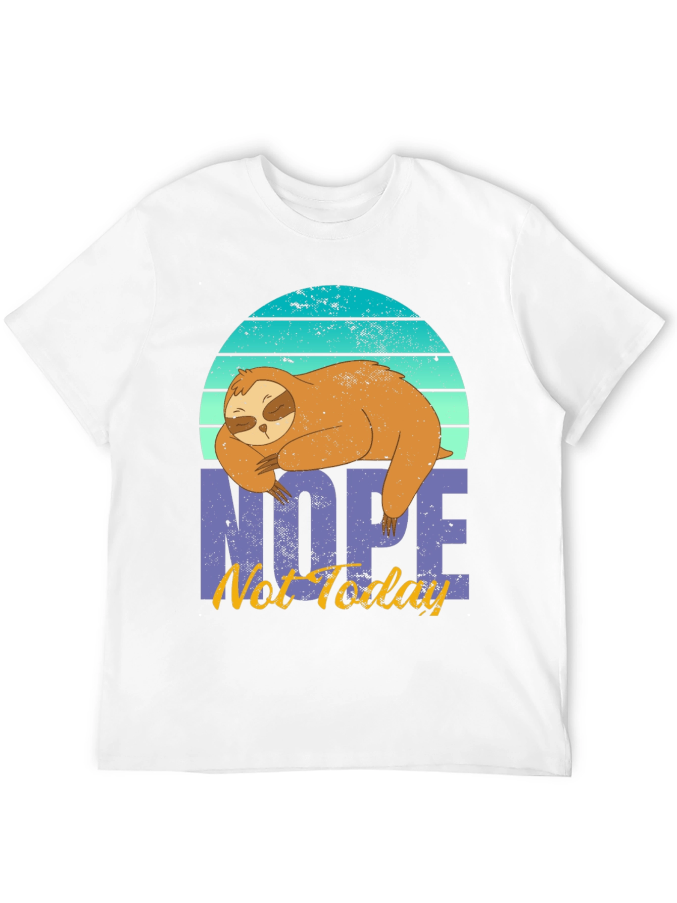 Black Nope, Not Today Sloth Graphic T-Shirt view 12
