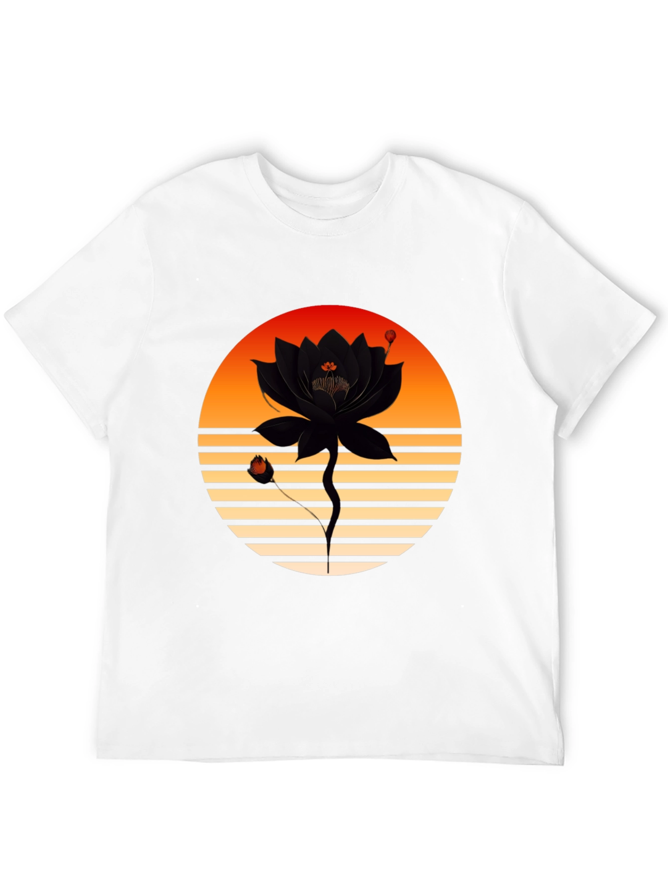 Black Sunset Lotus Graphic Tee view 12