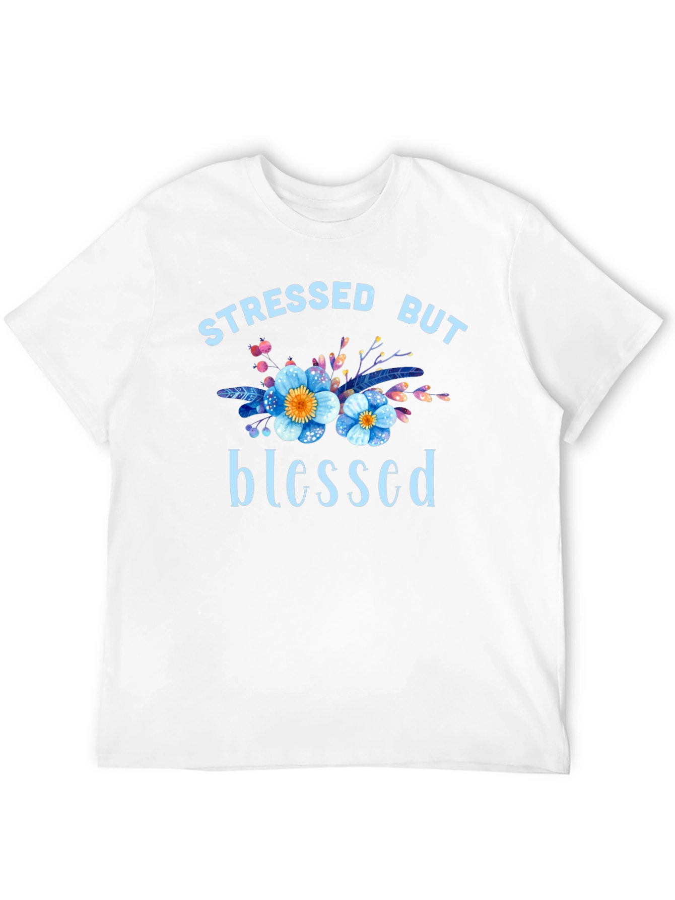 Black Stressed But Blessed Graphic T-Shirt view 12