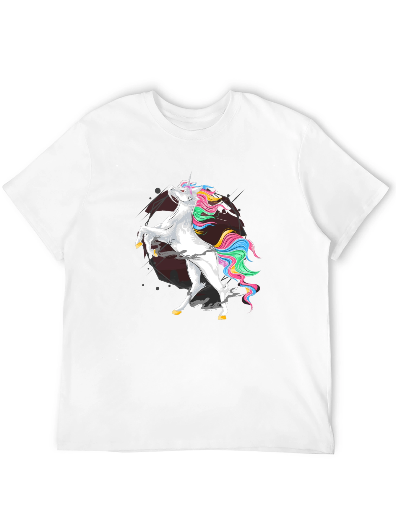 Black Unicorn Graphic Tee - Men's Black Cotton Shirt view 12