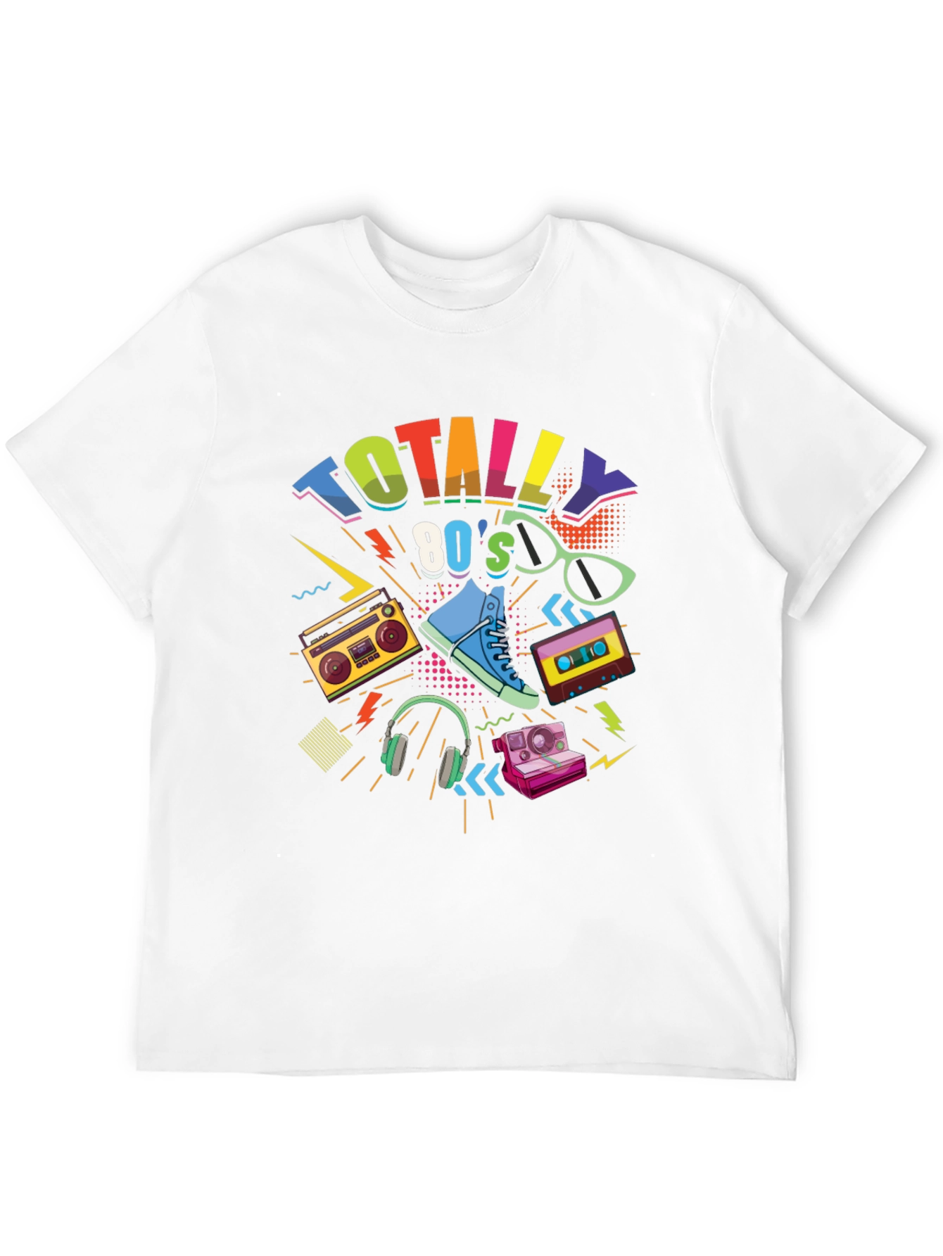 Black Totally 80's Graphic Tee - Retro Style T-Shirt view 12