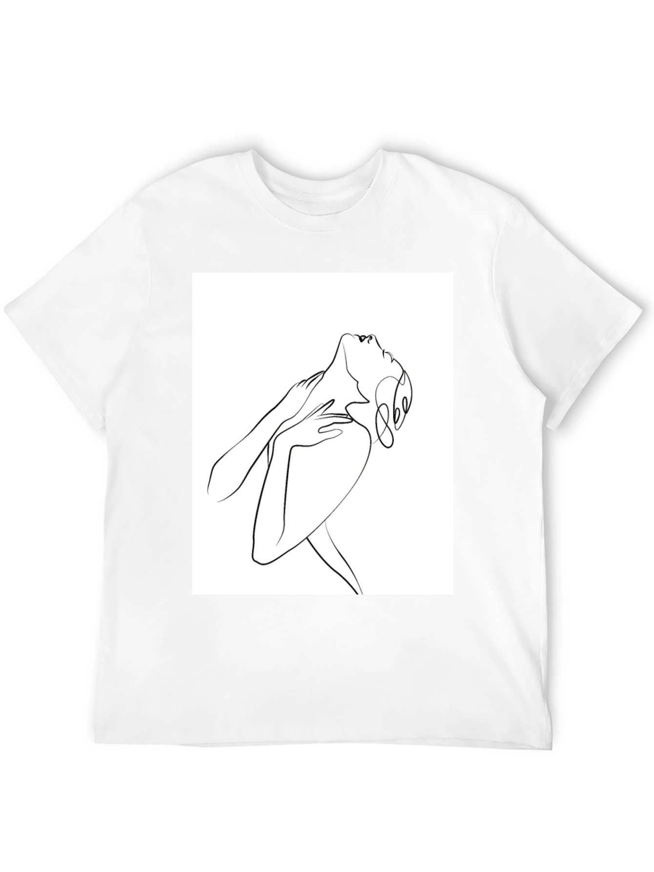 Black Abstract Line Art Graphic Tee - Unisex Black T-Shirt view 12