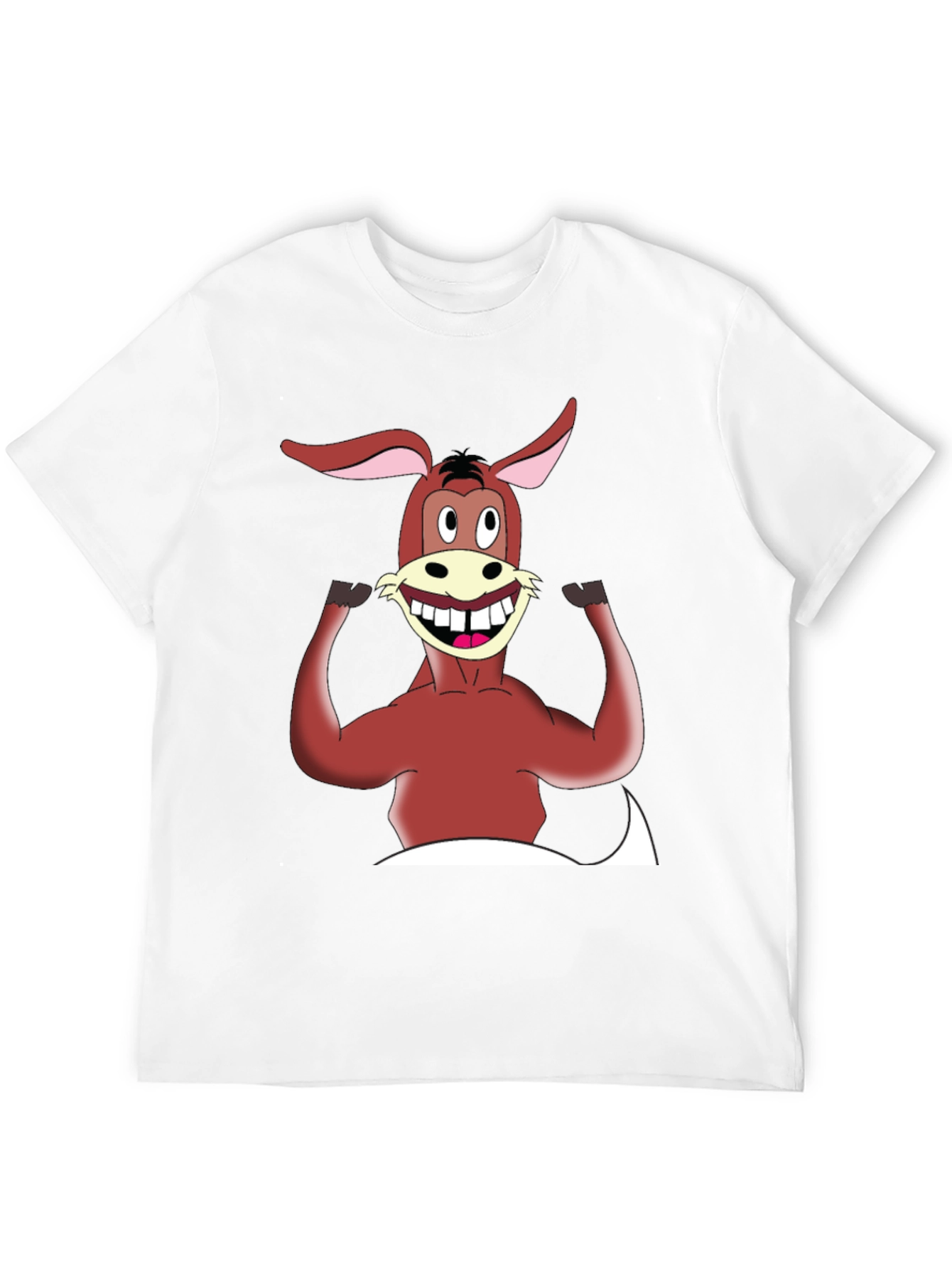 Black Cartoon Donkey Graphic Tee - Men's Black T-Shirt view 12