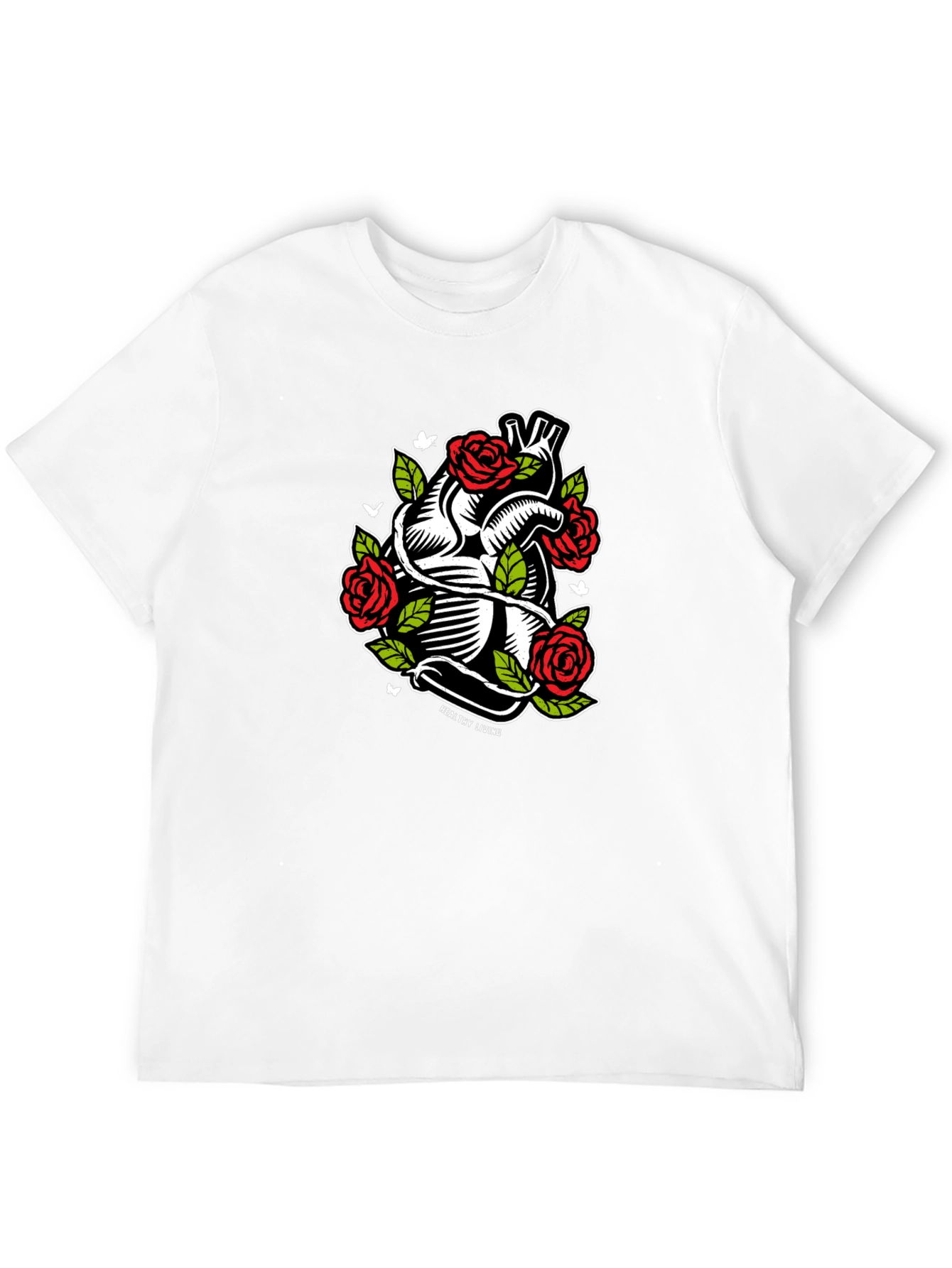 Black Heart & Roses Graphic T-Shirt - Black view 12