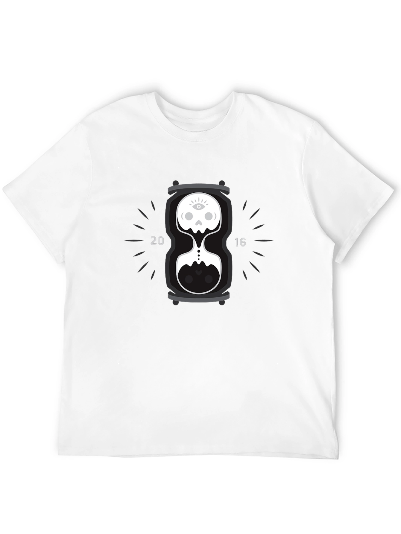 Black Skull Hourglass Graphic Tee - Time Flies! view 12