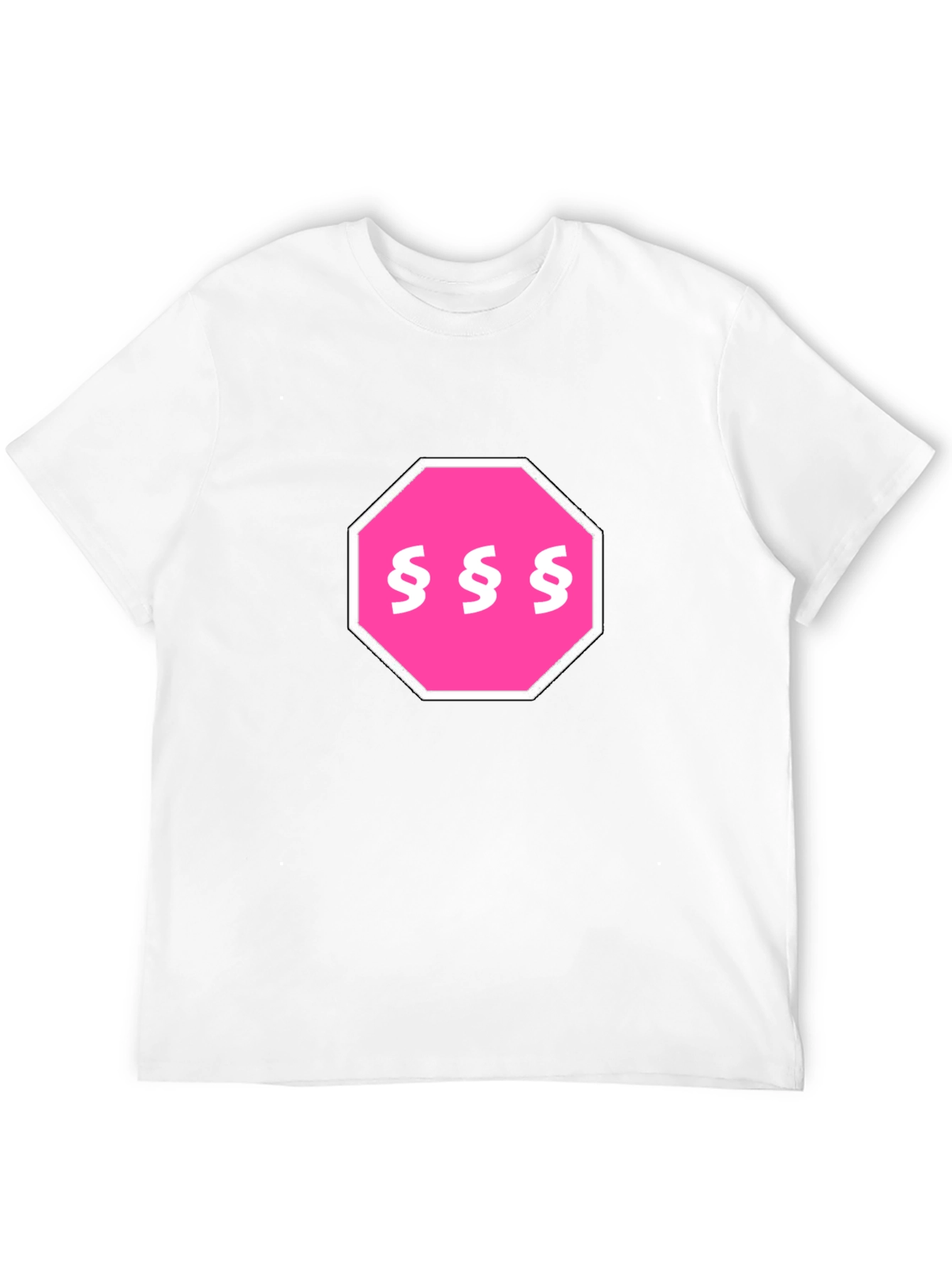 Black Pink Section Symbol Stop Sign T-Shirt view 12
