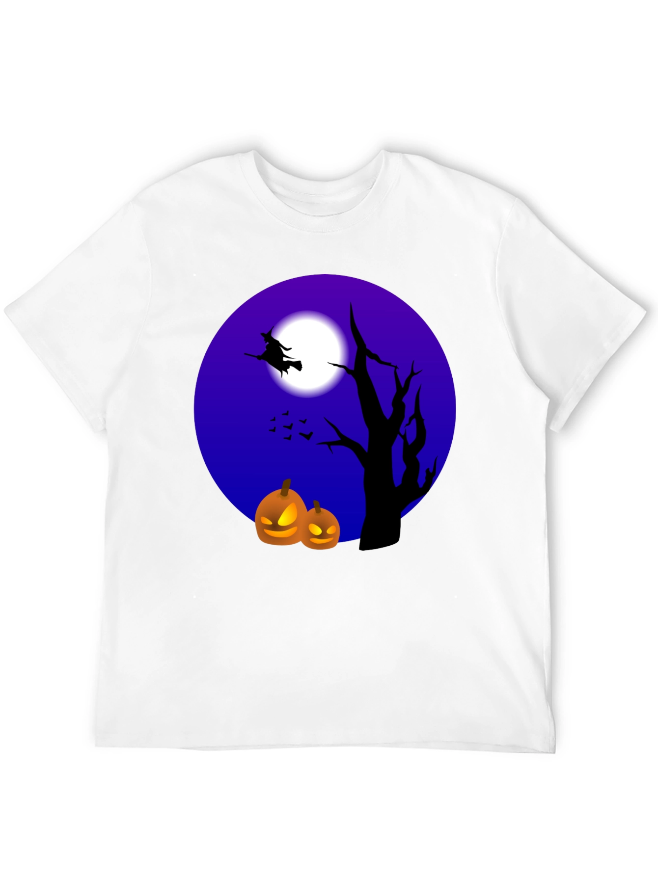 Black Halloween Witch and Pumpkin T-Shirt view 12