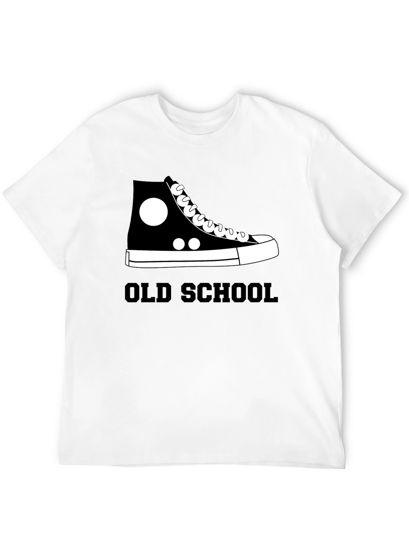 Black Old School High Top Sneaker Graphic T-Shirt view 12