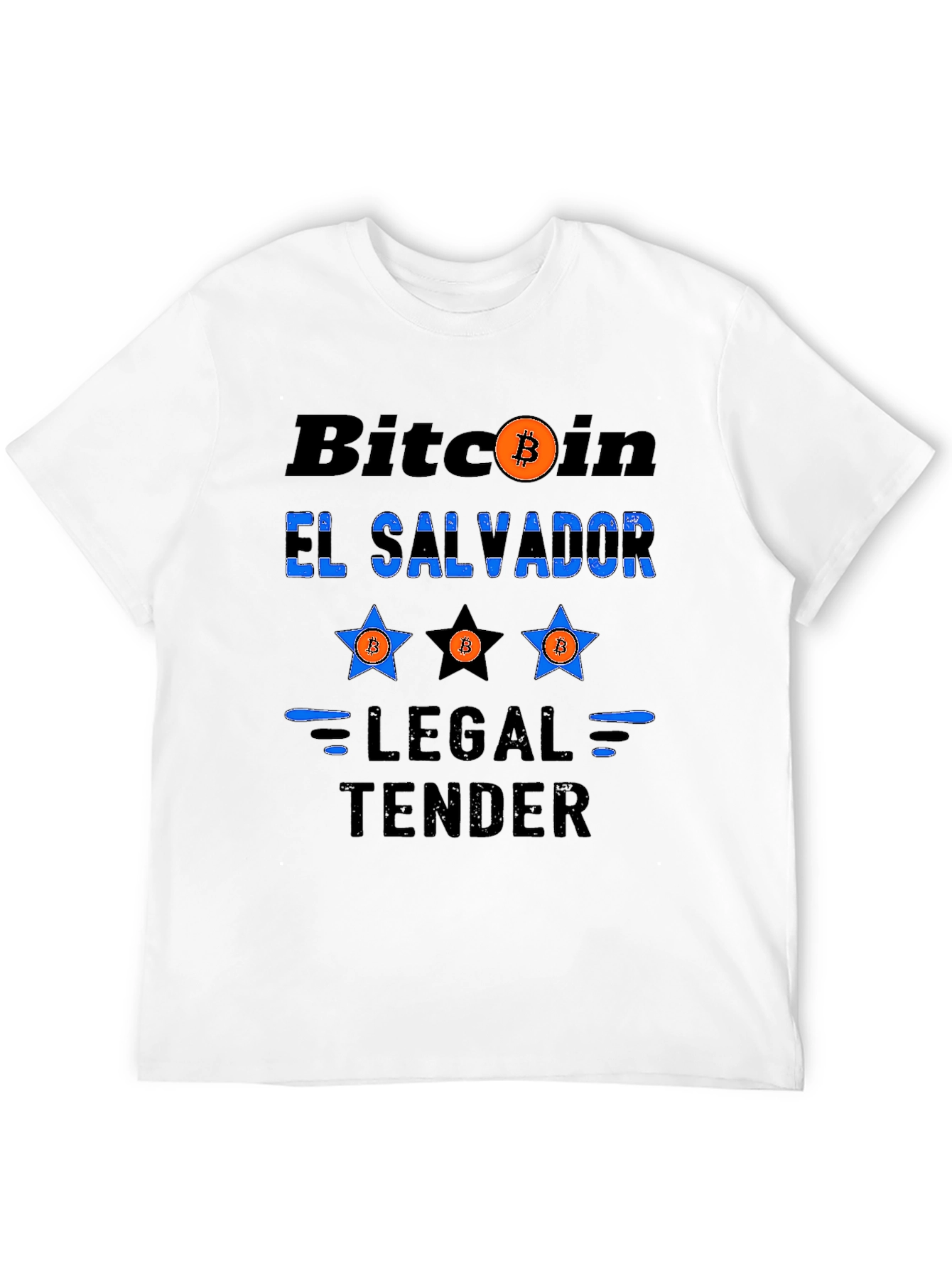 Black Bitcoin El Salvador Legal Tender Graphic T-Shirt view 12