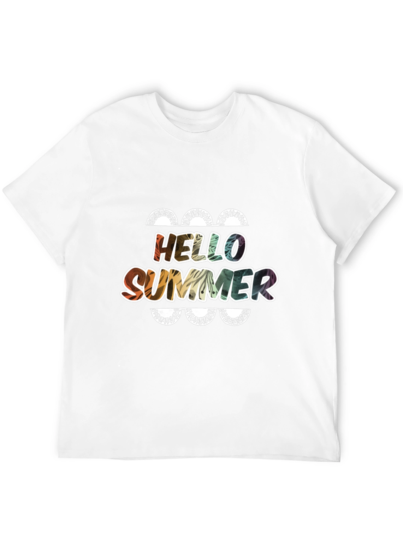 Black Hello Summer Graphic T-Shirt - Cool, Fun Design view 12