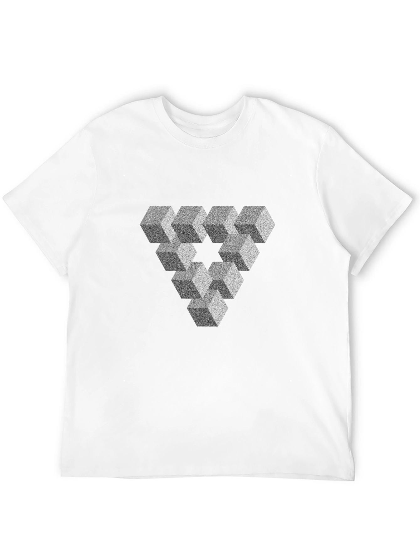 Black Impossible Triangle Illusion Graphic Tee view 12