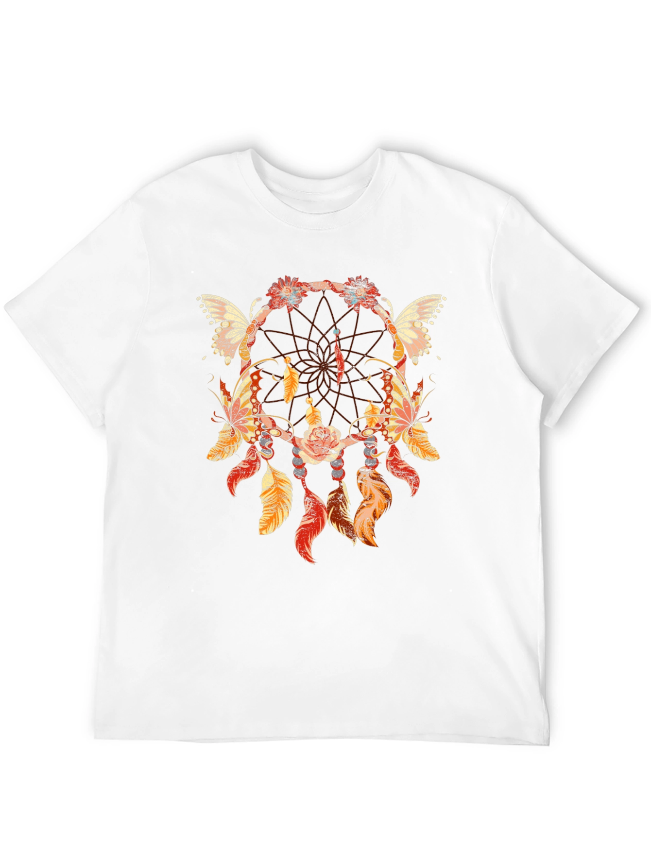 Black Dreamcatcher Butterfly Graphic T-Shirt view 12